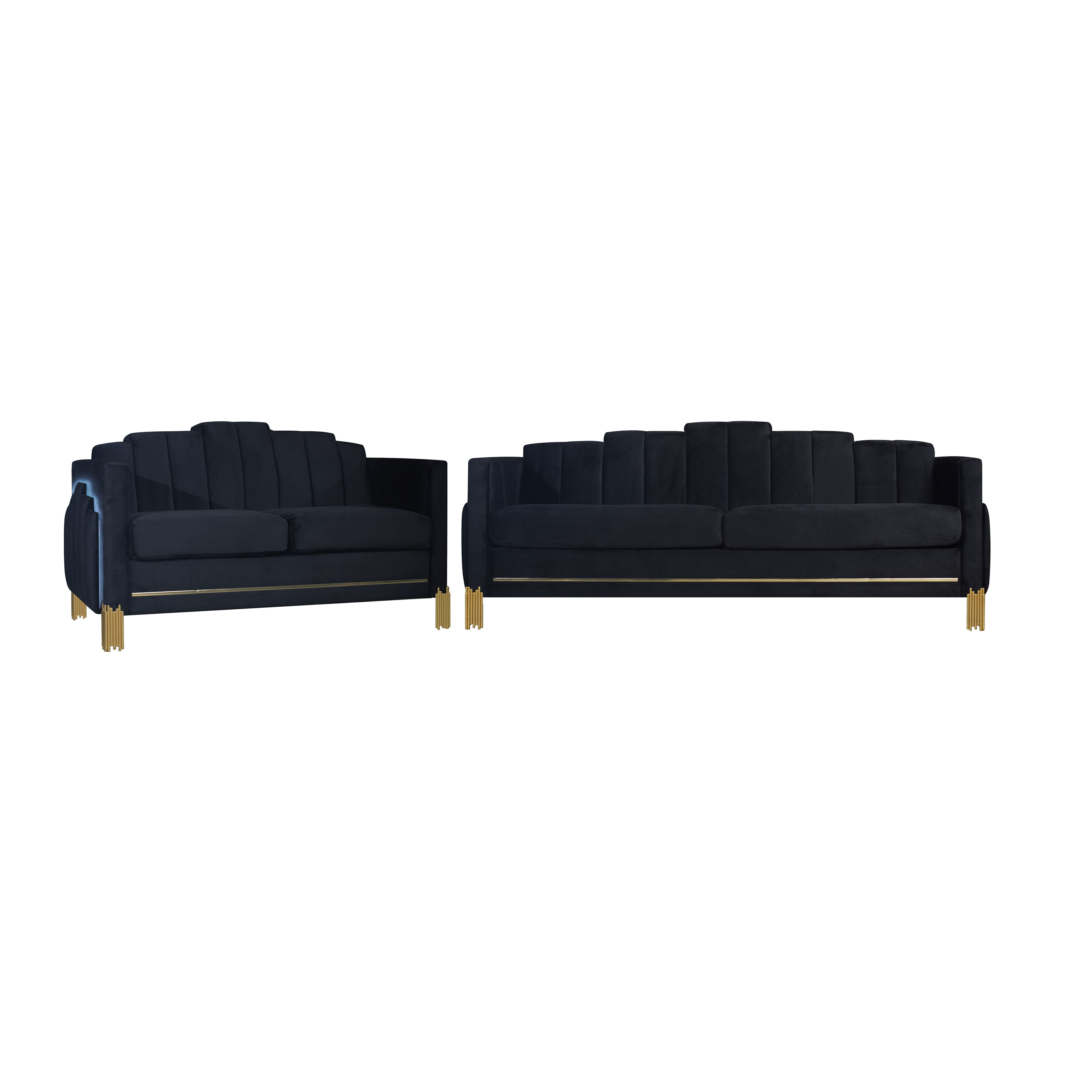 Empire - 2 Piece Manual Sofa & Loveseat - Black