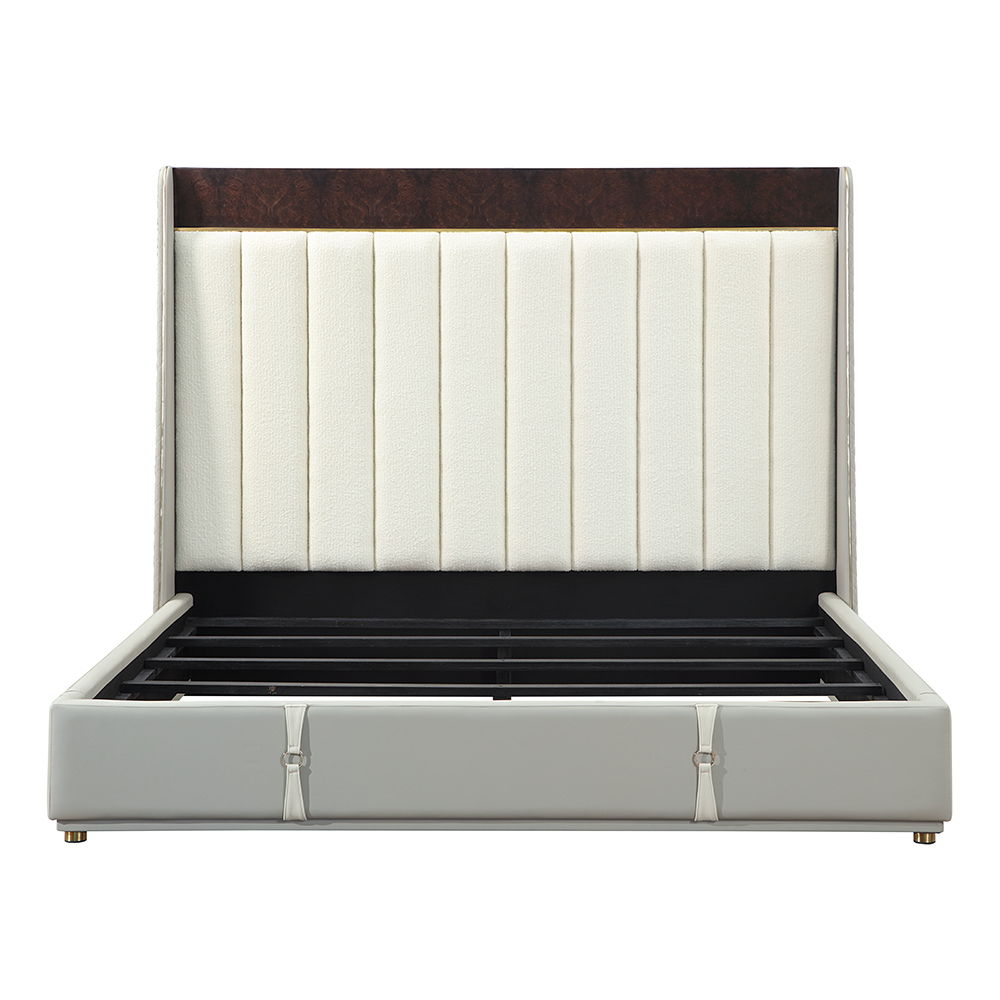 Jamonica - Eastern King Bed - Beige & Dark Brown, beige, view 3