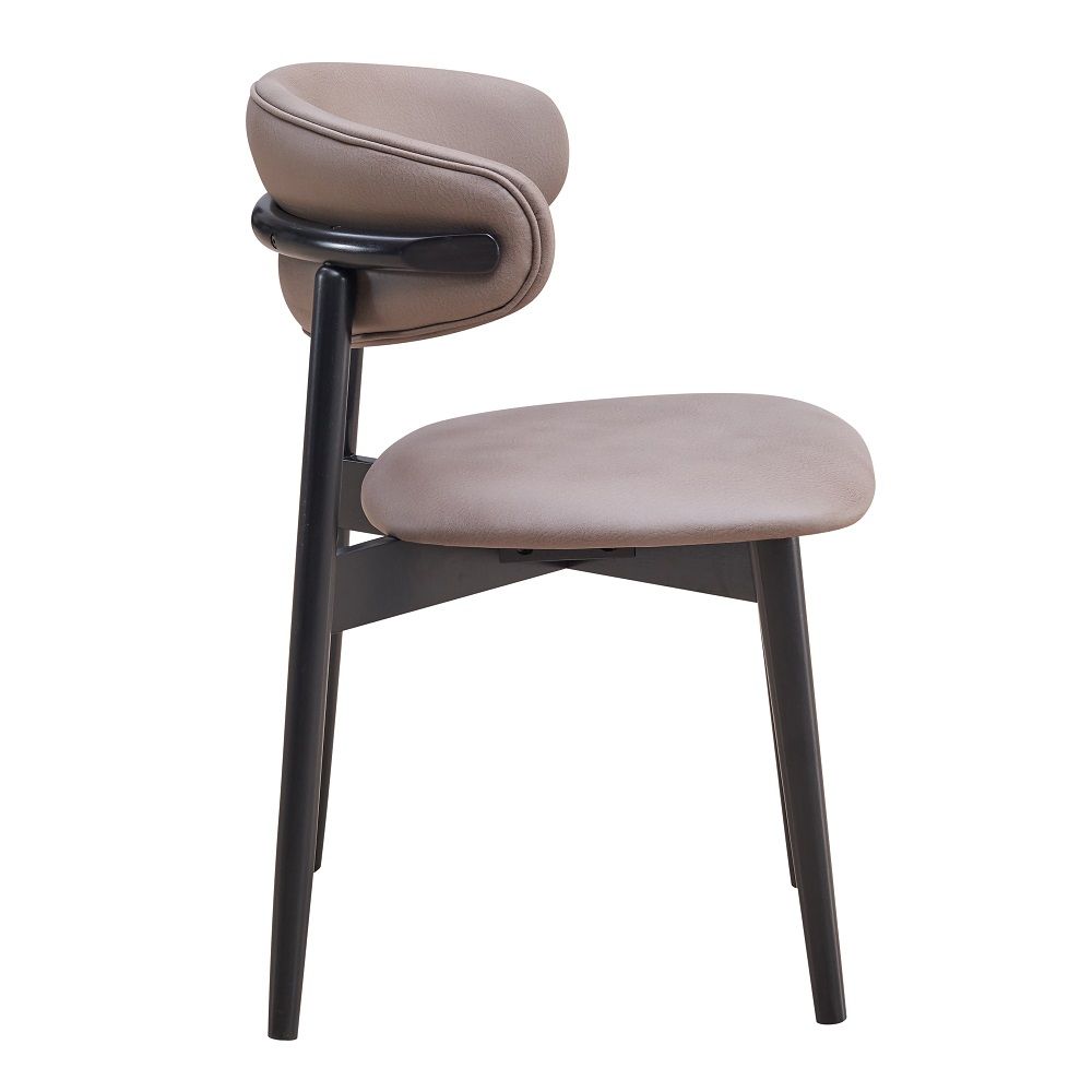 Lanae - Side Chair (Set of 2) - Coffee Polish Microfiber & Black, black, view 3