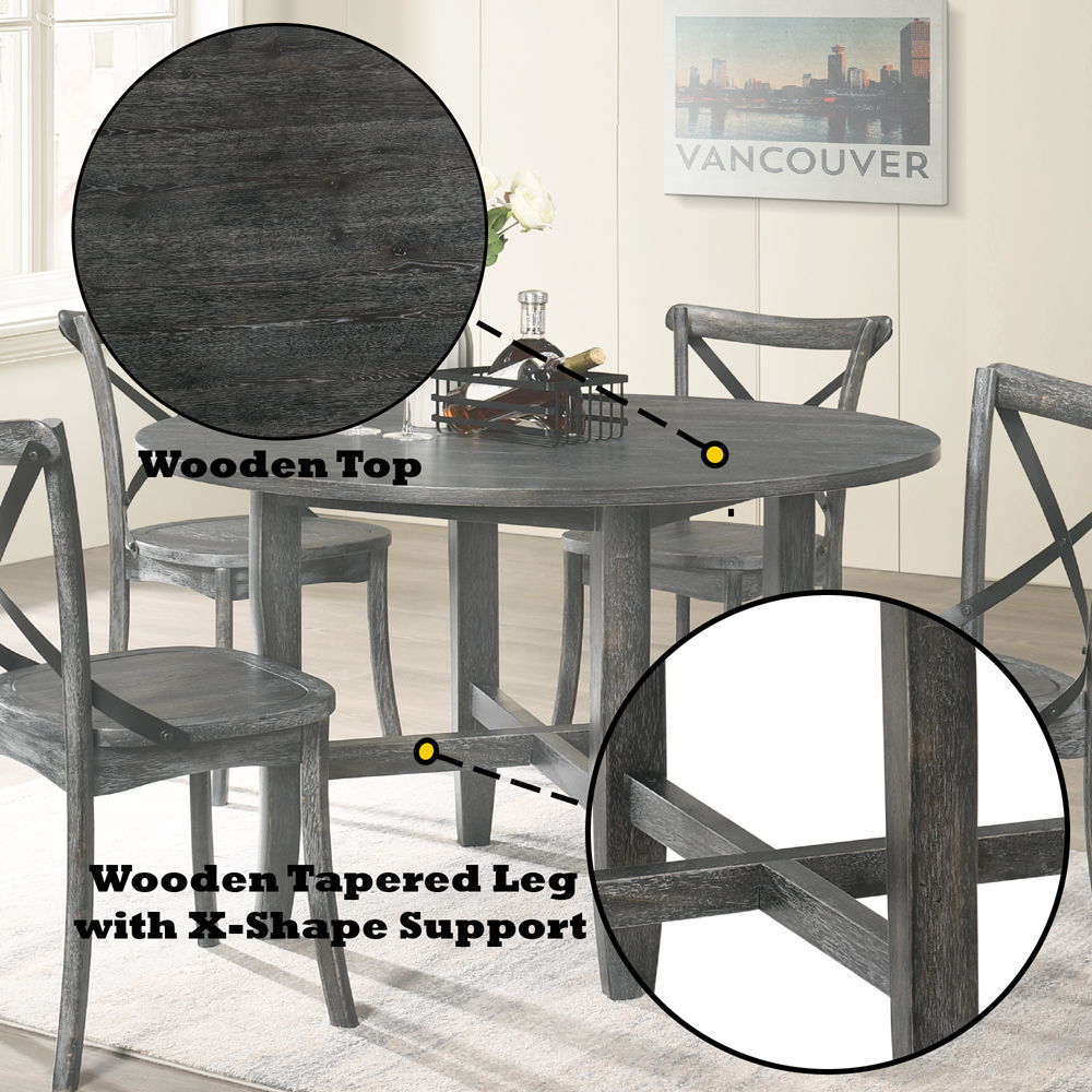 Kendric - Dining Table - Rustic Gray, dark gray, view 5