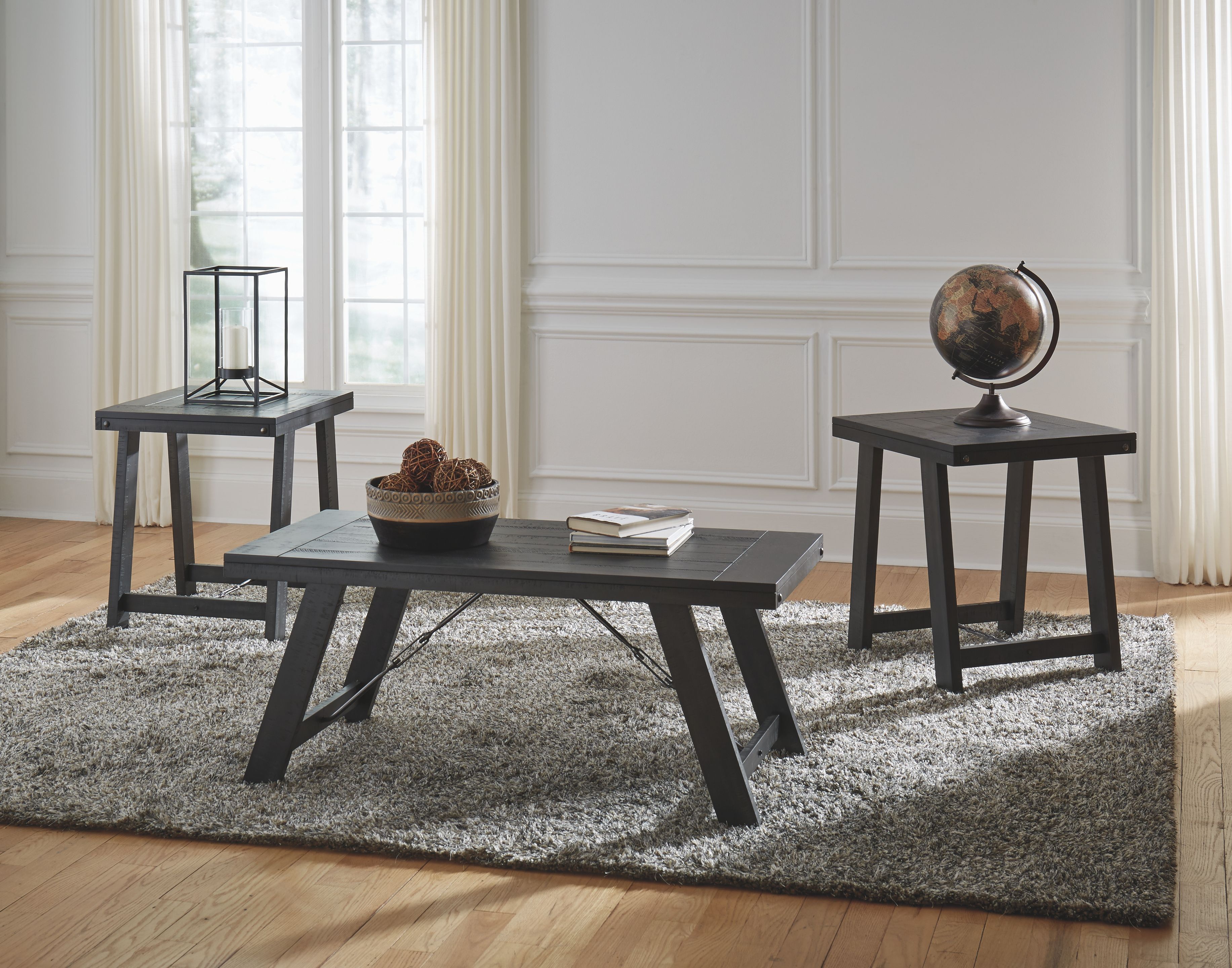 Ashley Furniture Noorbrook - Occasional Table Set (Set of 3) - Black / Pewter - Image 2