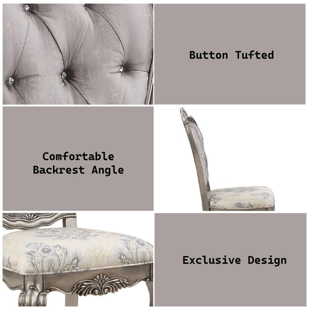 Ariadne - Side Chair (Set of 2) - Velvet & Antique Platinum, silver, view 6