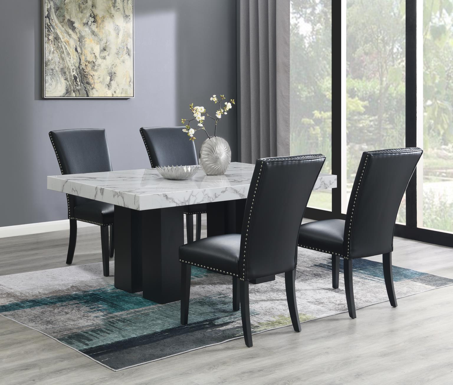 5 Pc · Table, 4 Faux Leather Chairs