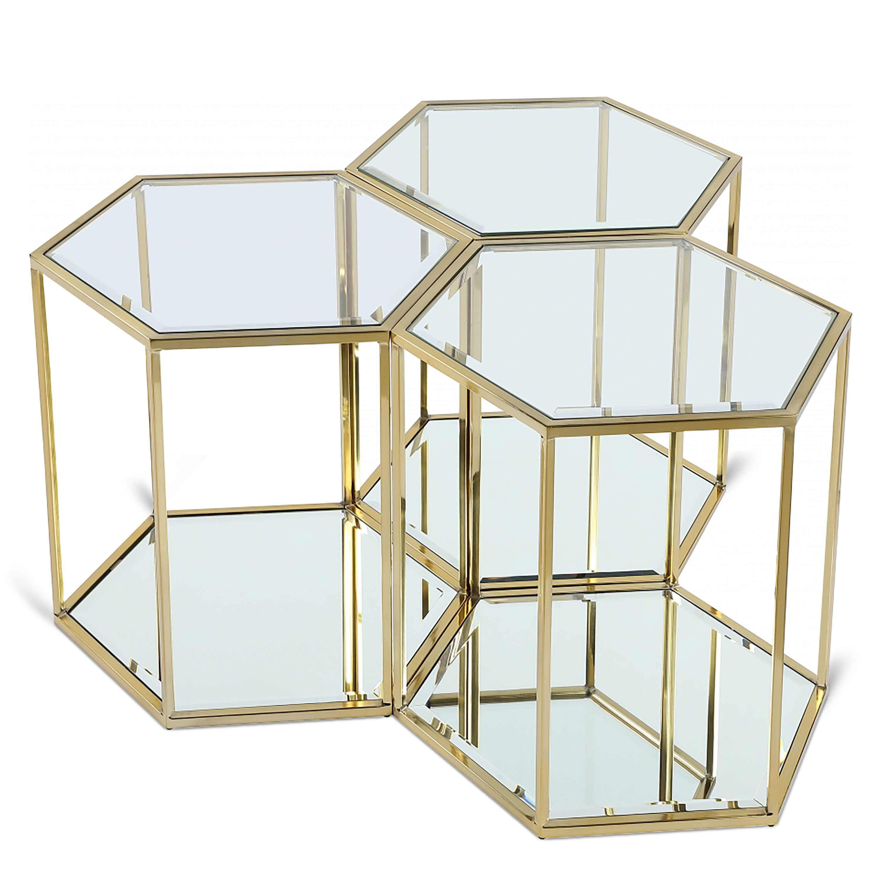 Sei - End Table 3 Piece - Gold