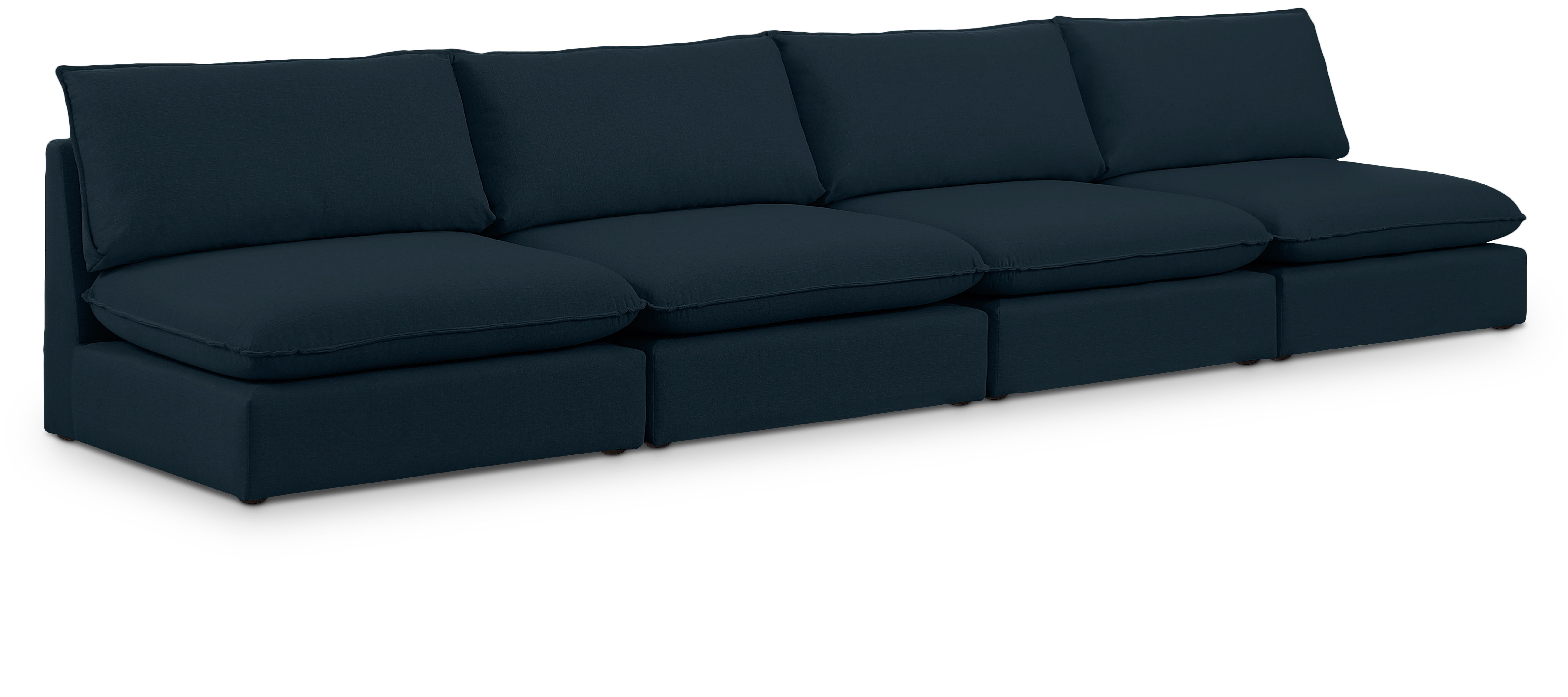 Mackenzie - 4 Seat Modular Armless Sofa - Navy