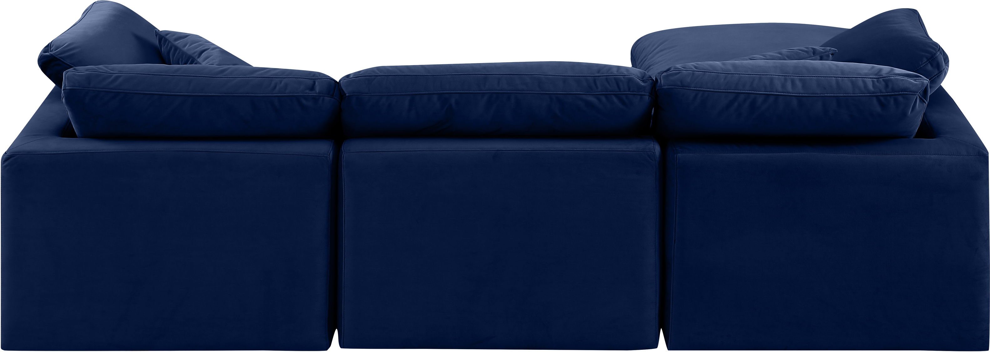 Indulge - Velvet 4 Piece Modular Sectional With Chaise - Blue