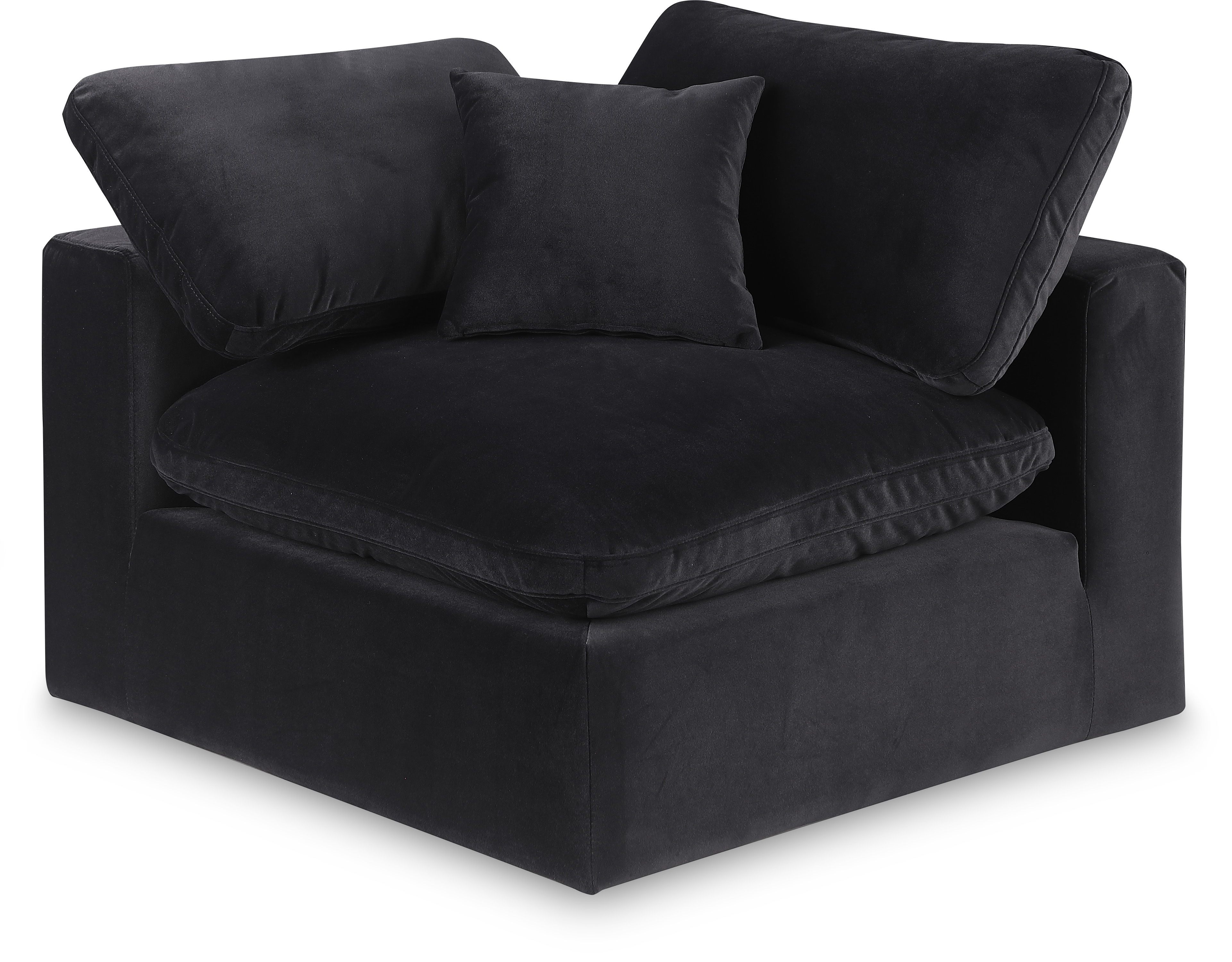Comfy - Velvet Corner Chair - Black