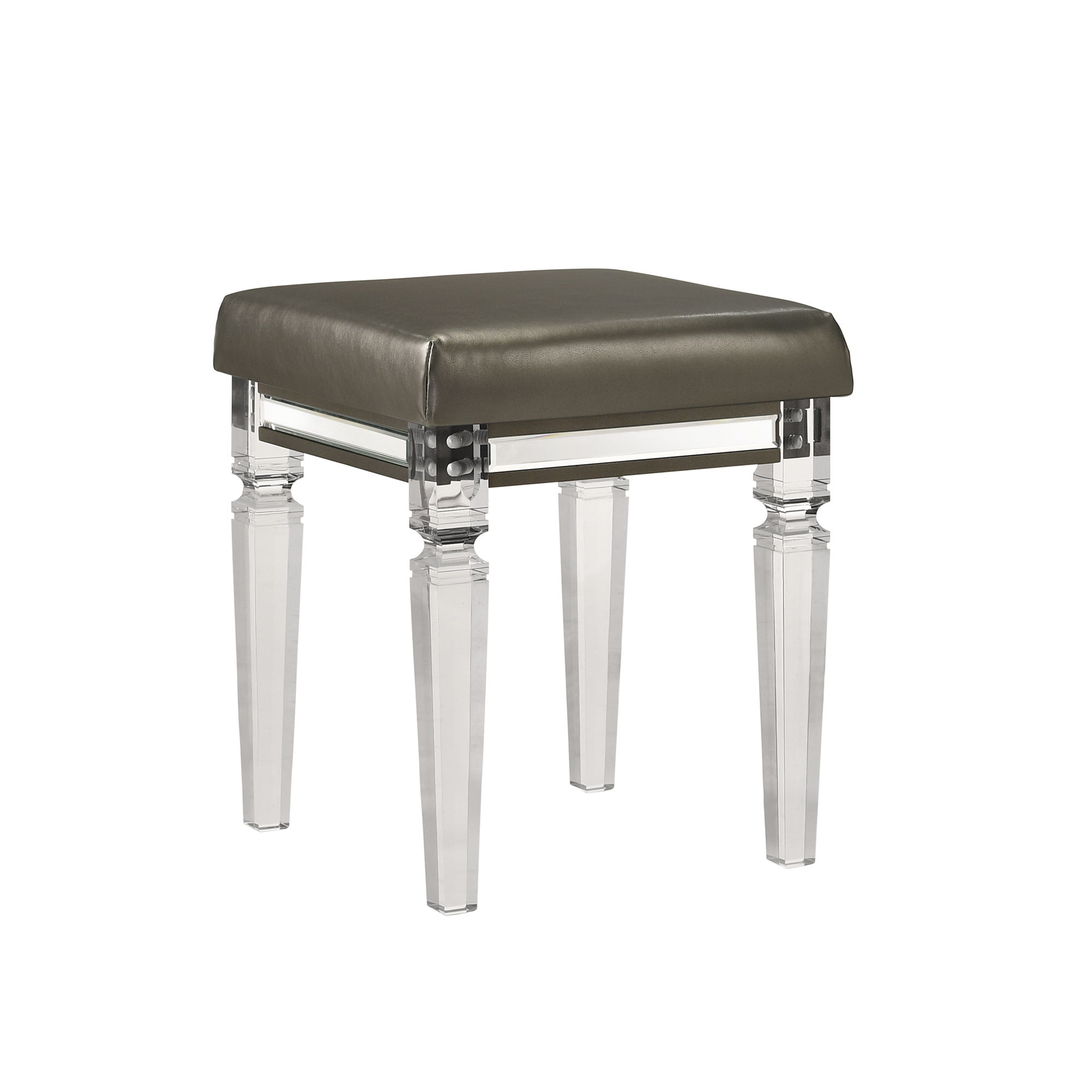 16.14" Vanity Stool With Acrylic Leg