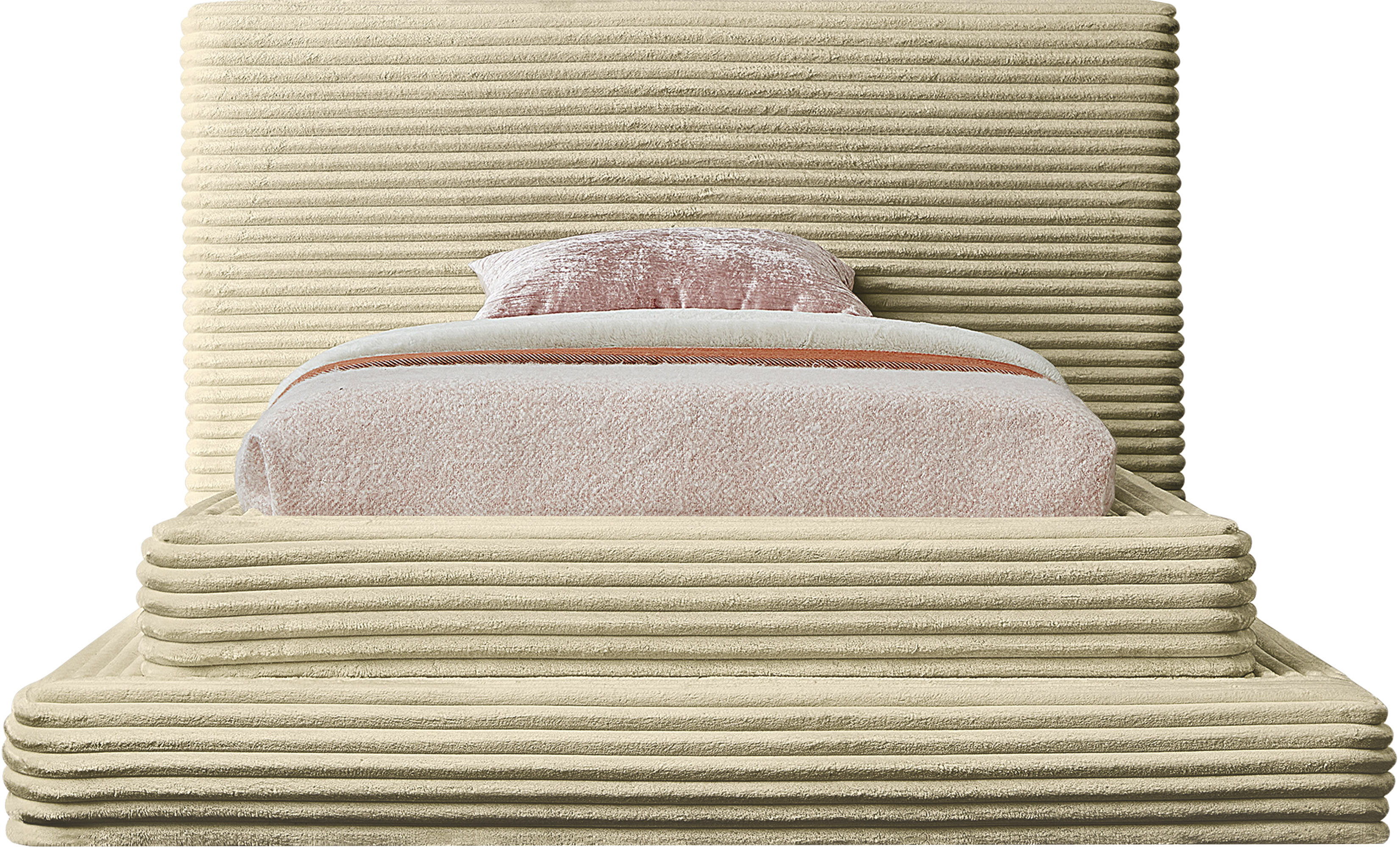 Drew - Twin Bed - Cream