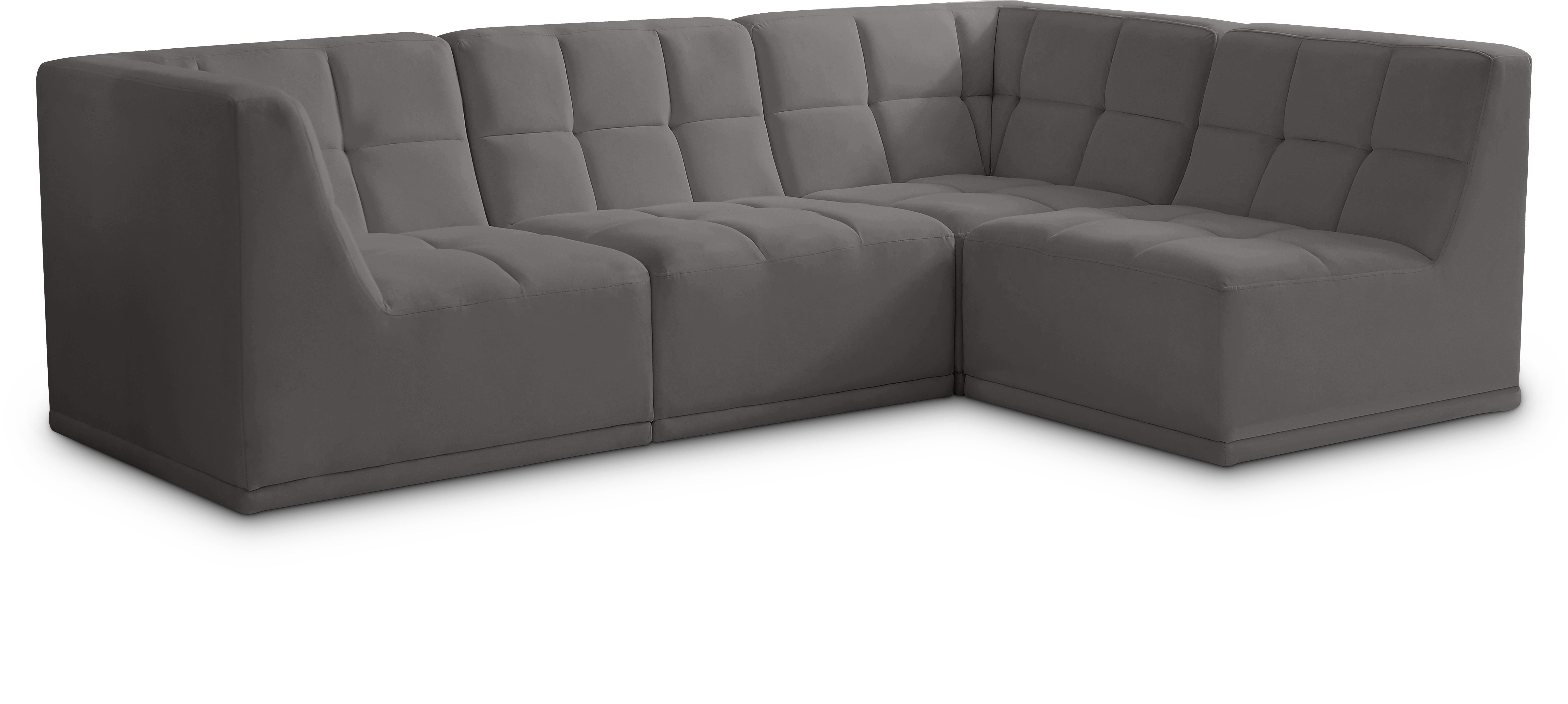 Relax - 4 Piece Modular Sectional - Gray