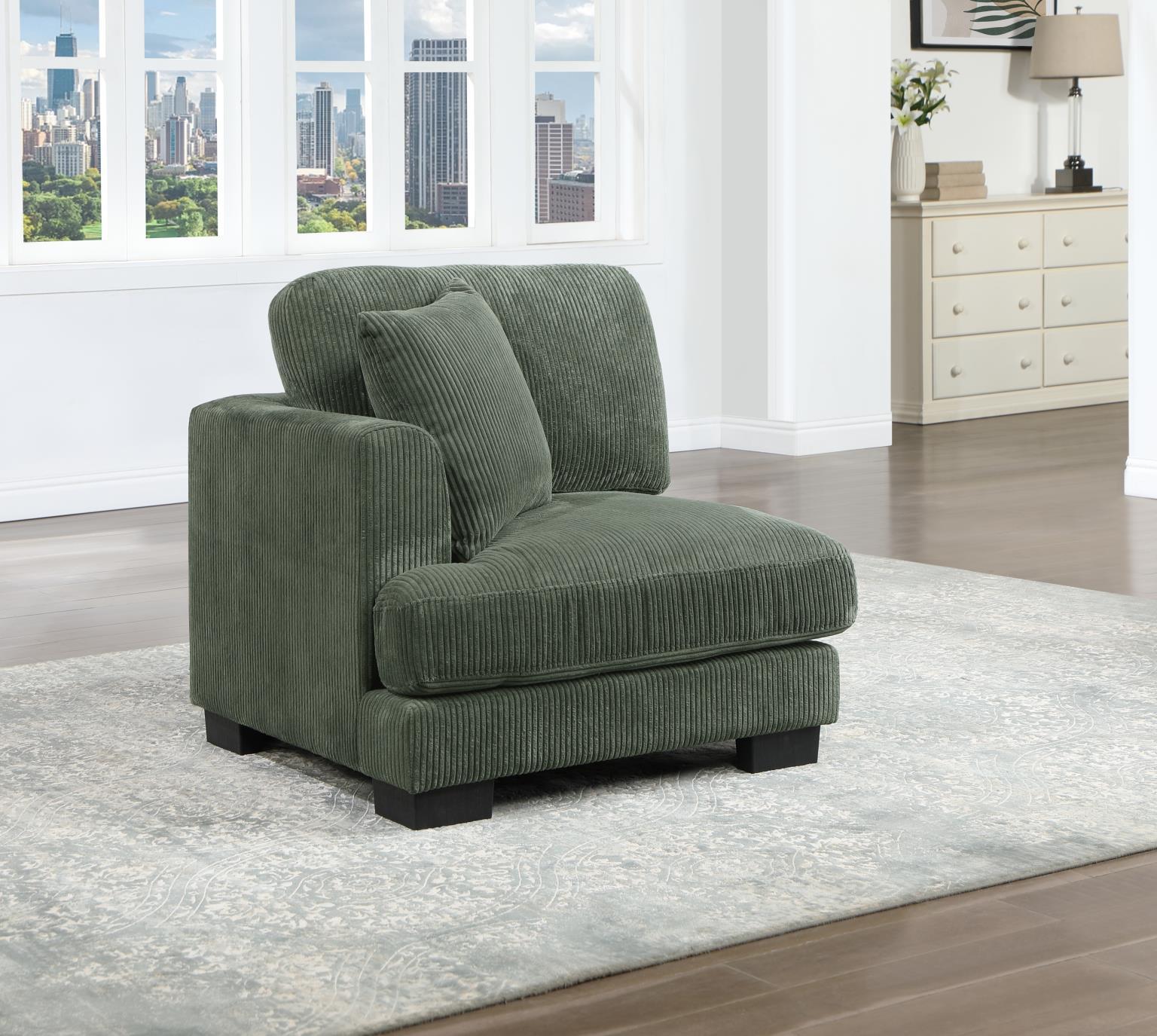 U256 - Left Chair With Pillow - Green