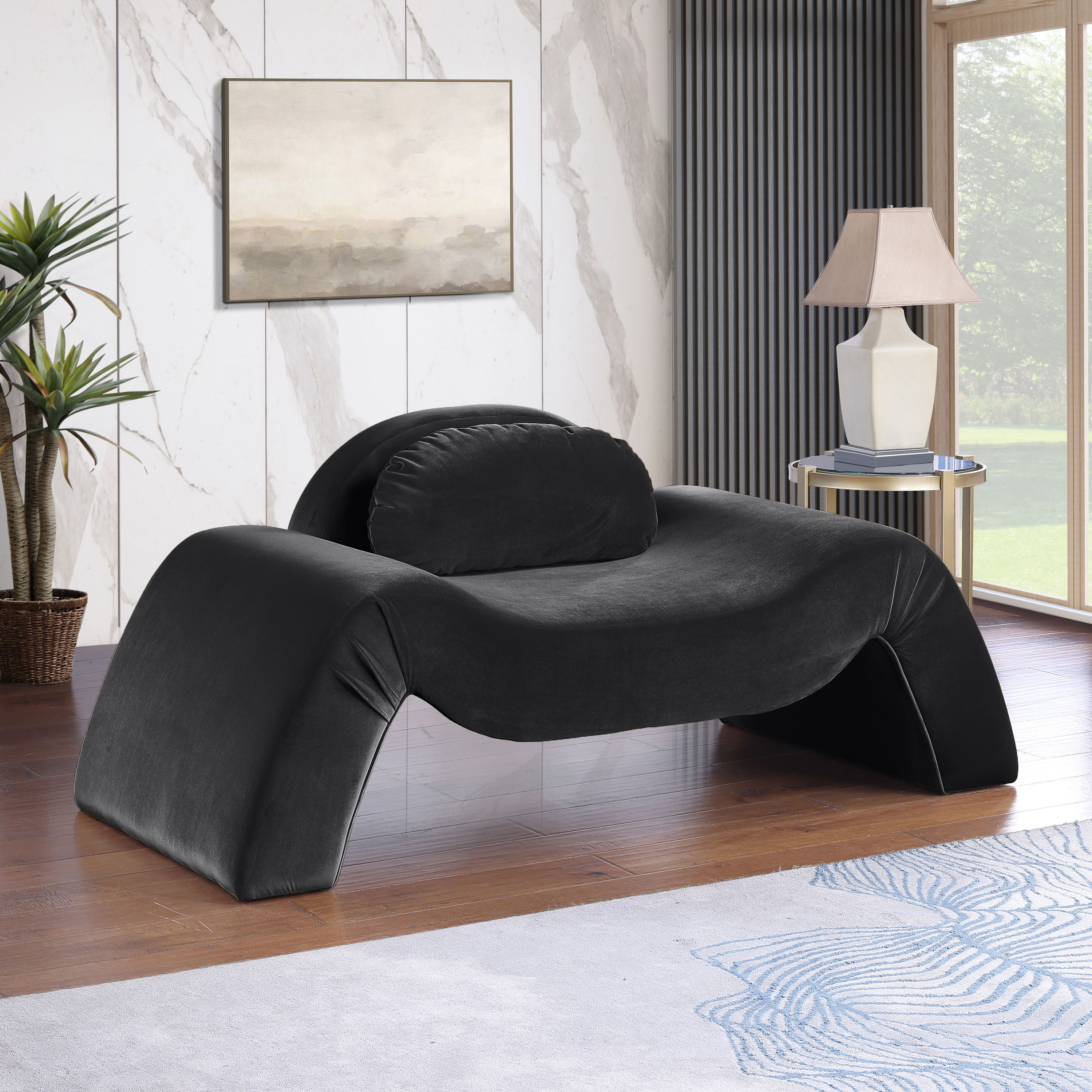 Austin - Velvet Accent Chair - Black