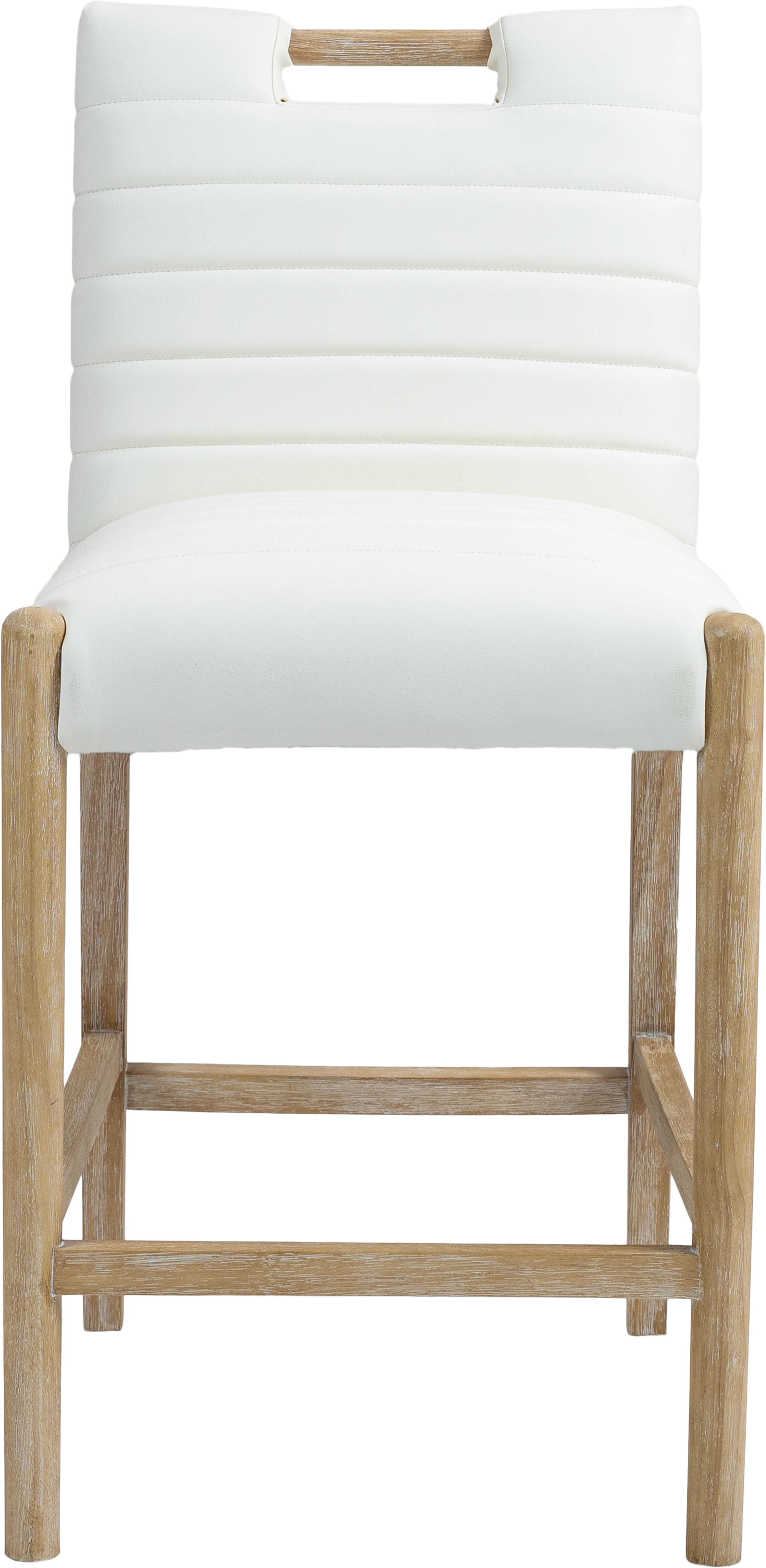 Aimee - Faux Leather Counter Stool - Cream