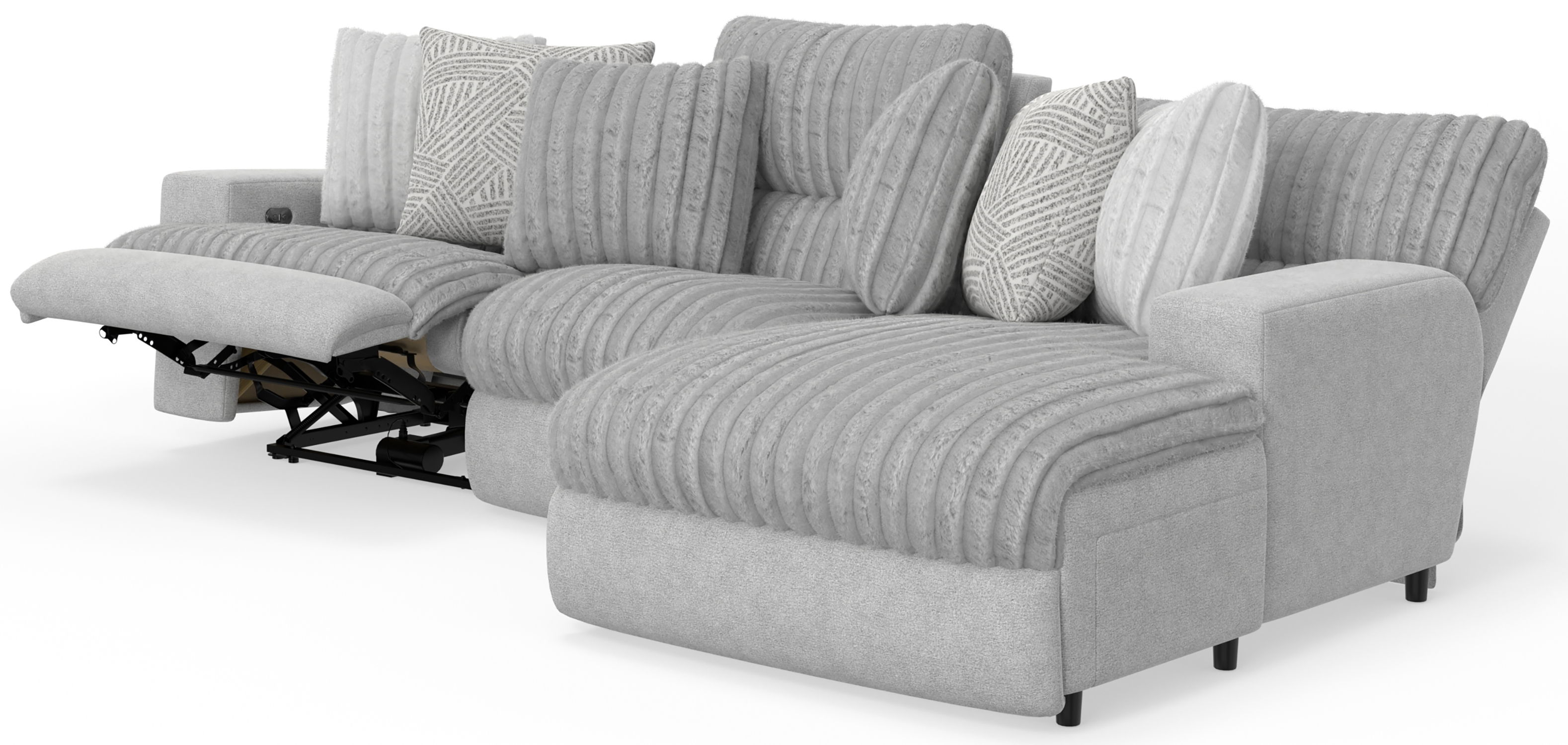 Abraxas - 3 Piece Power Reclining Sectional With 1 Lay-Back Chaise And 1 Recliner (RSF Chaise) - Moonstruck