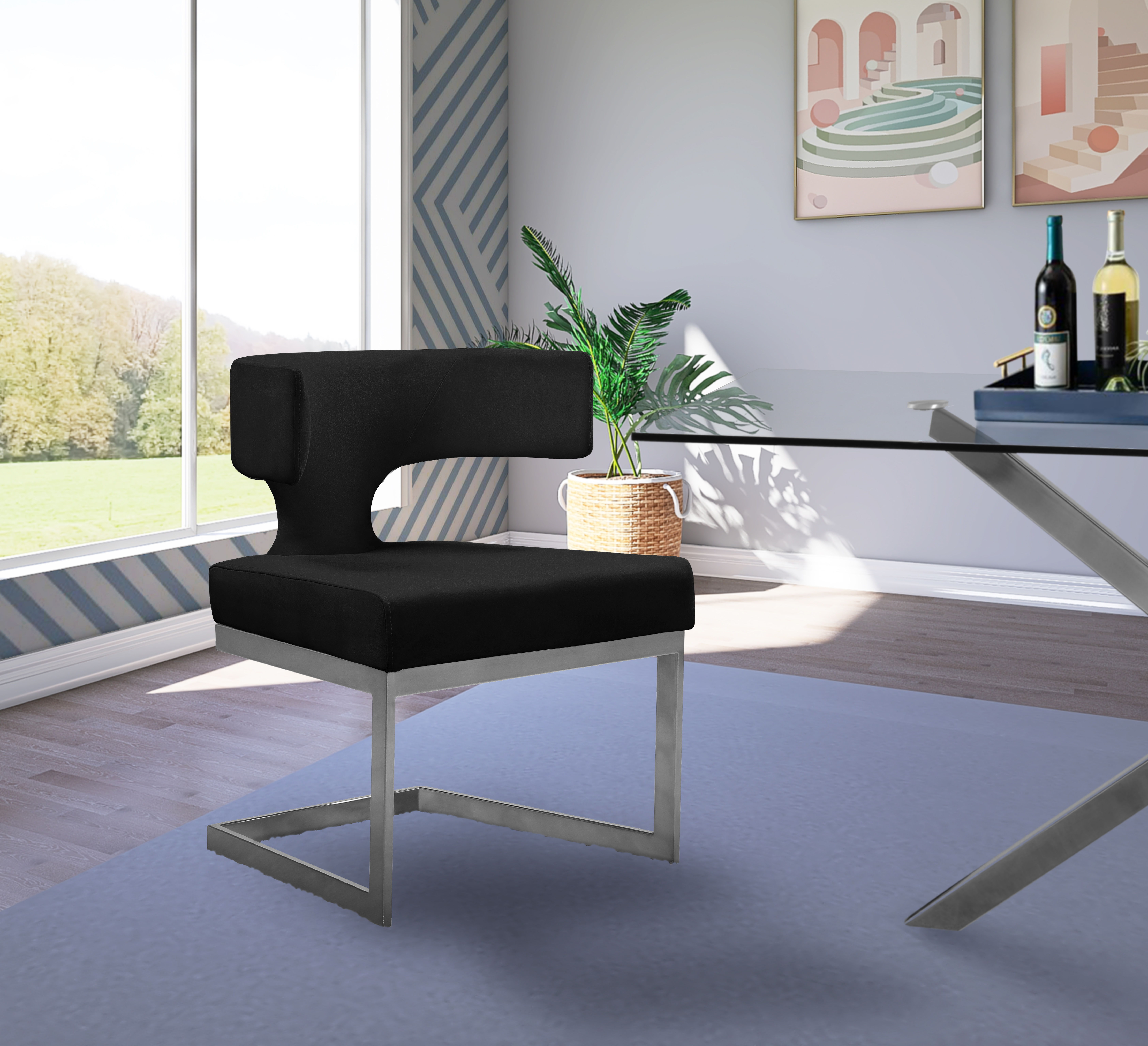 Alexandra - Fabric Dining Chair - Black