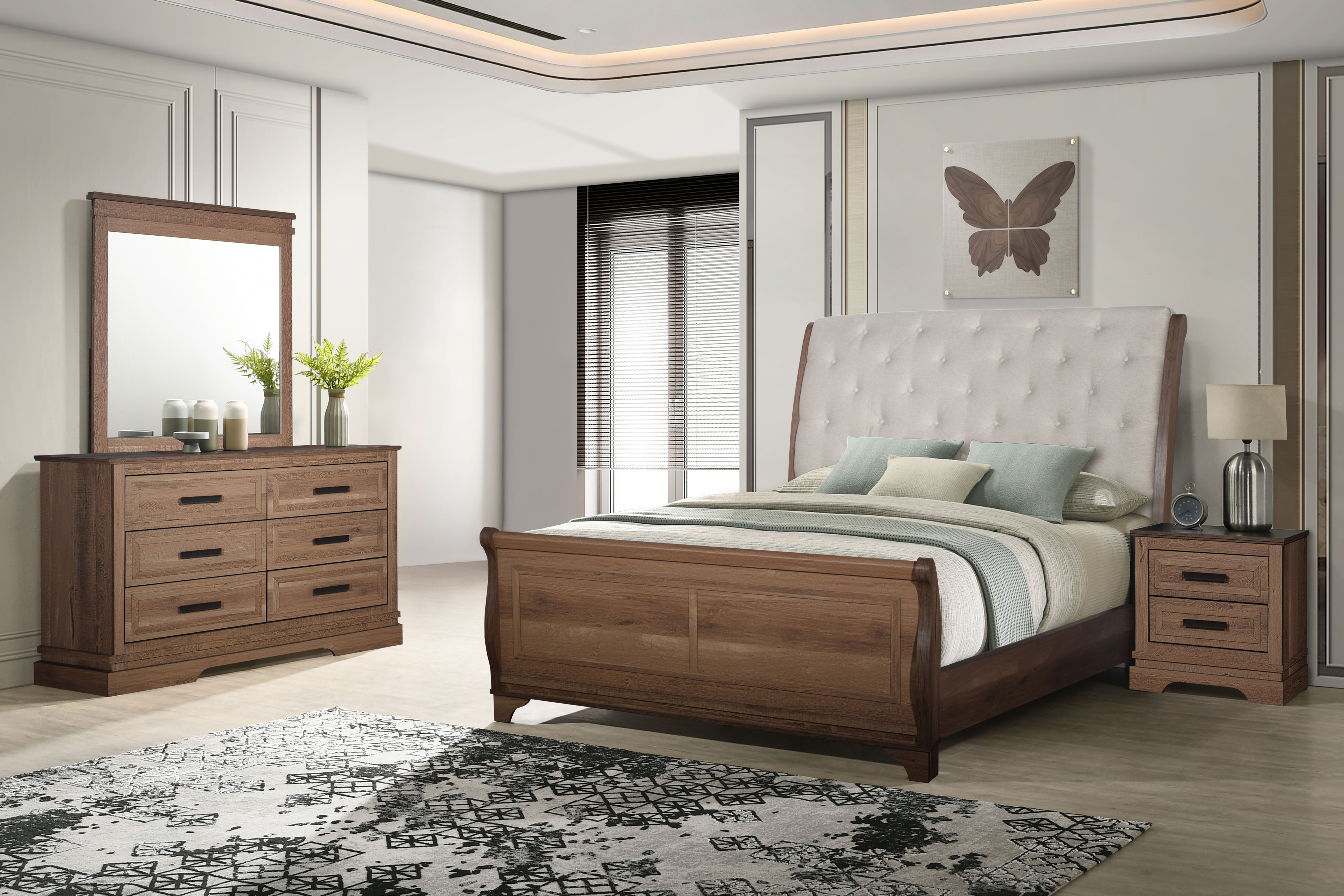 California King · 4 Pc · Bed, Dresser, Mirror, Nightstand