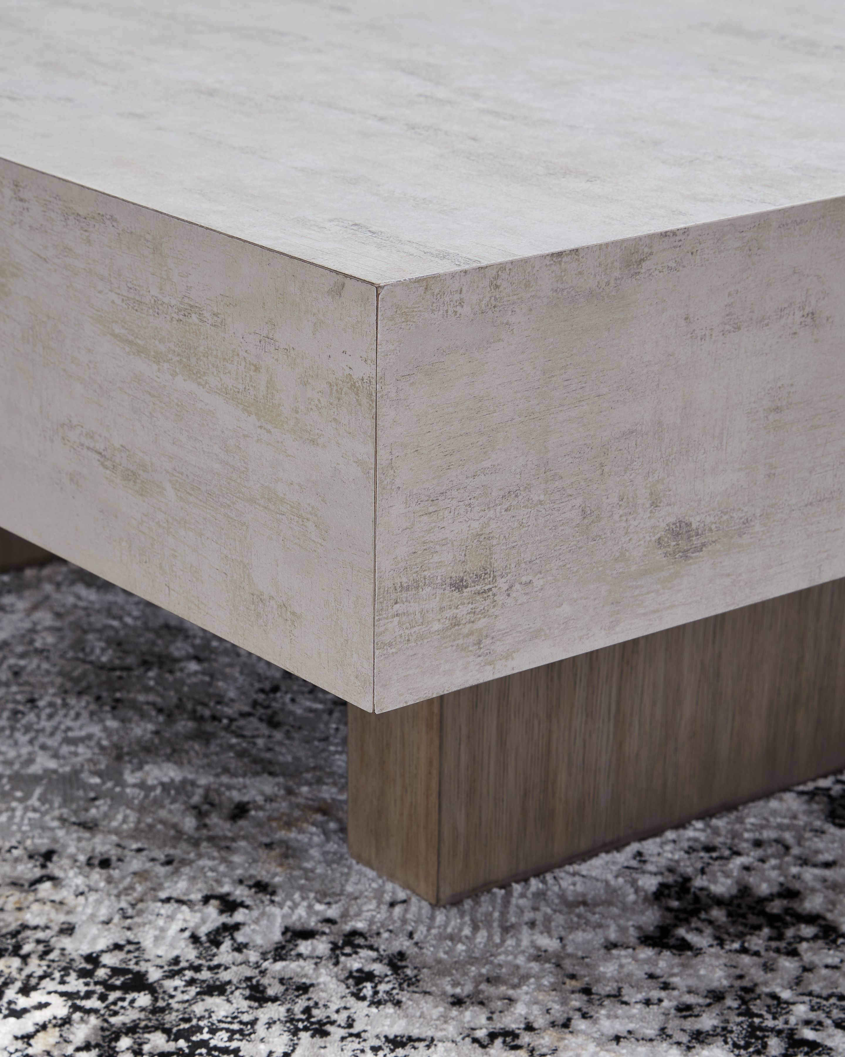 Ashley Furniture Jorlaina - Square Cocktail Table With Faux Cement Top - Light Grayish Brown - Image 4