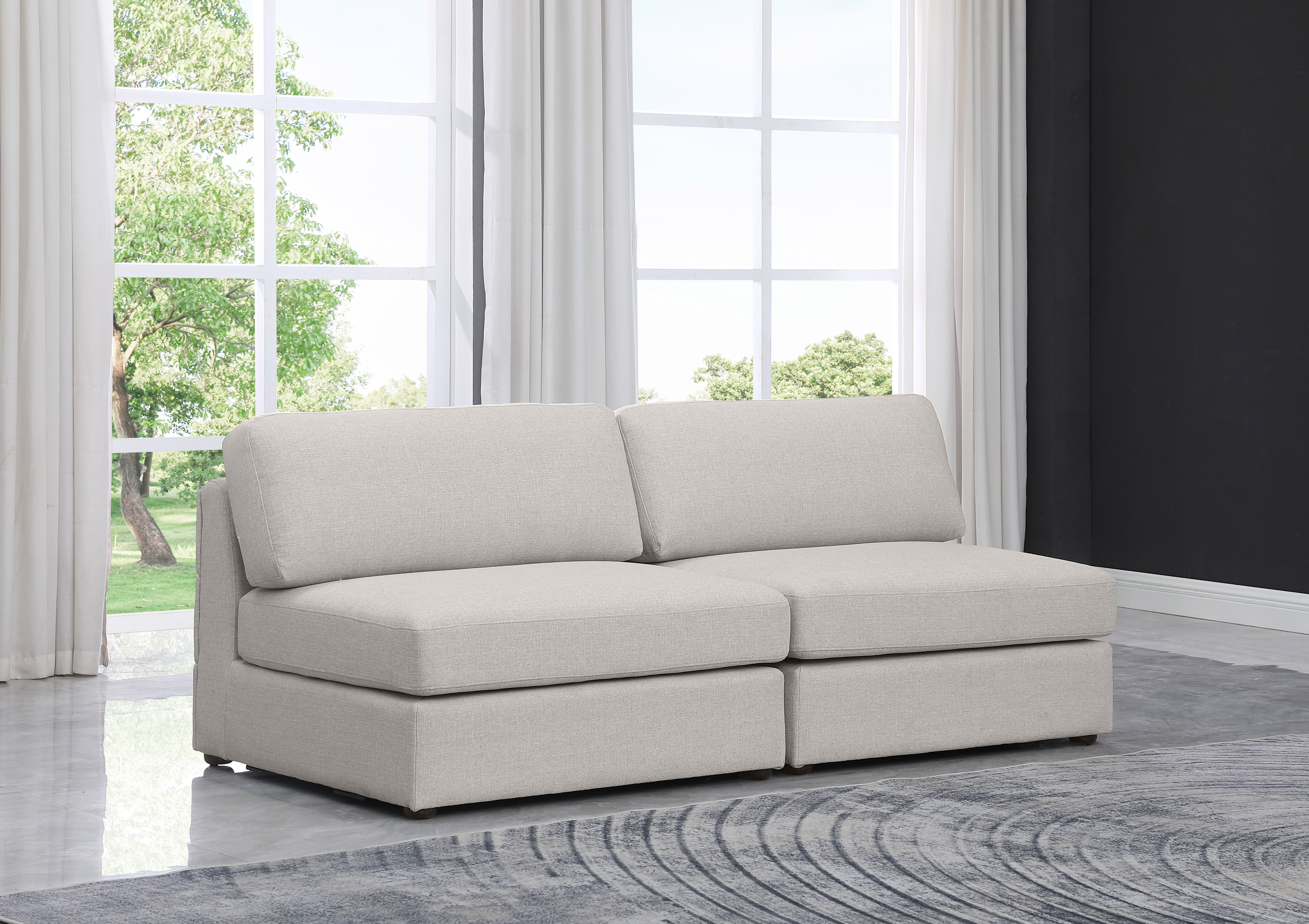 Beckham - Modular 2 Piece Armless Sofa - Beige