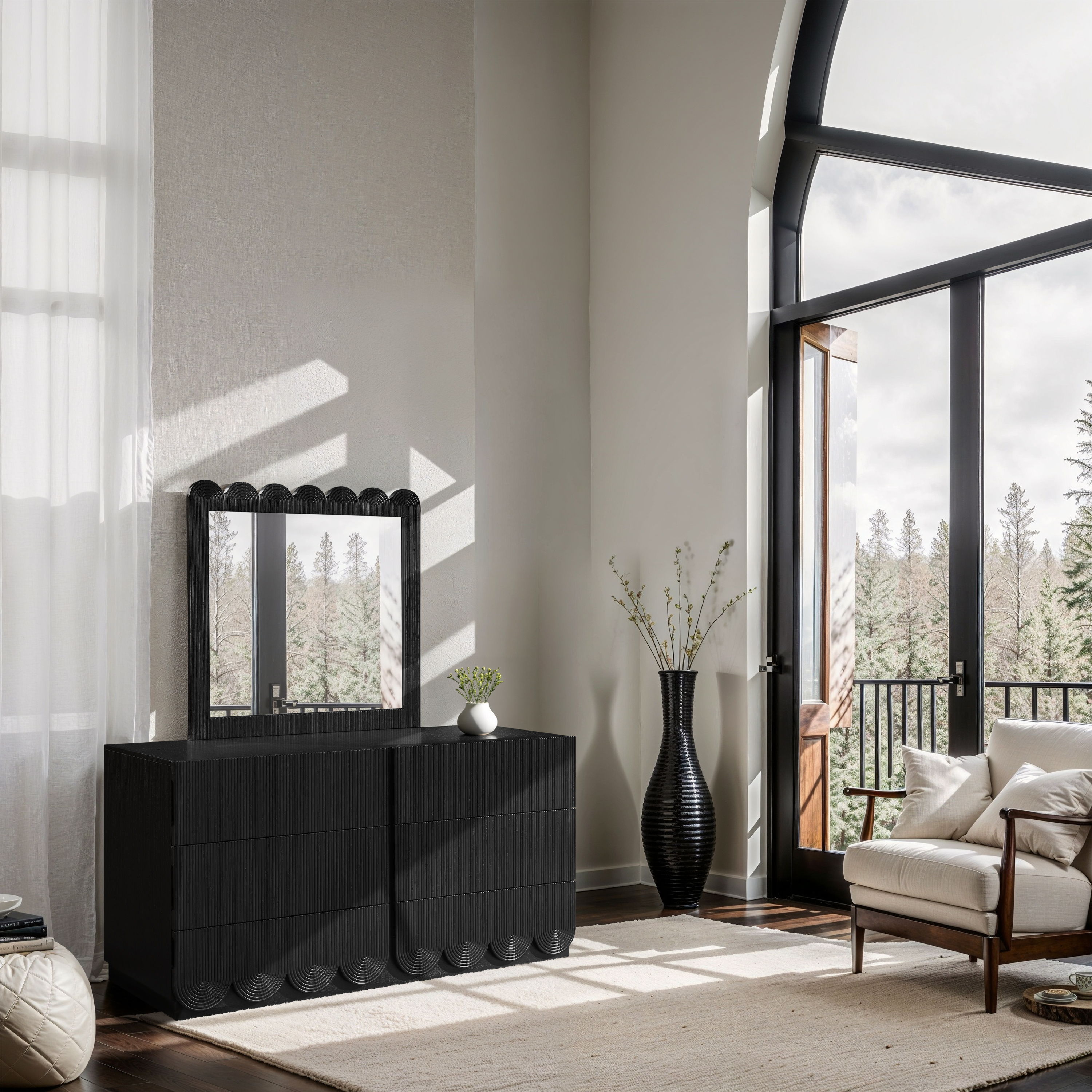 Scallop - Mirror - Black