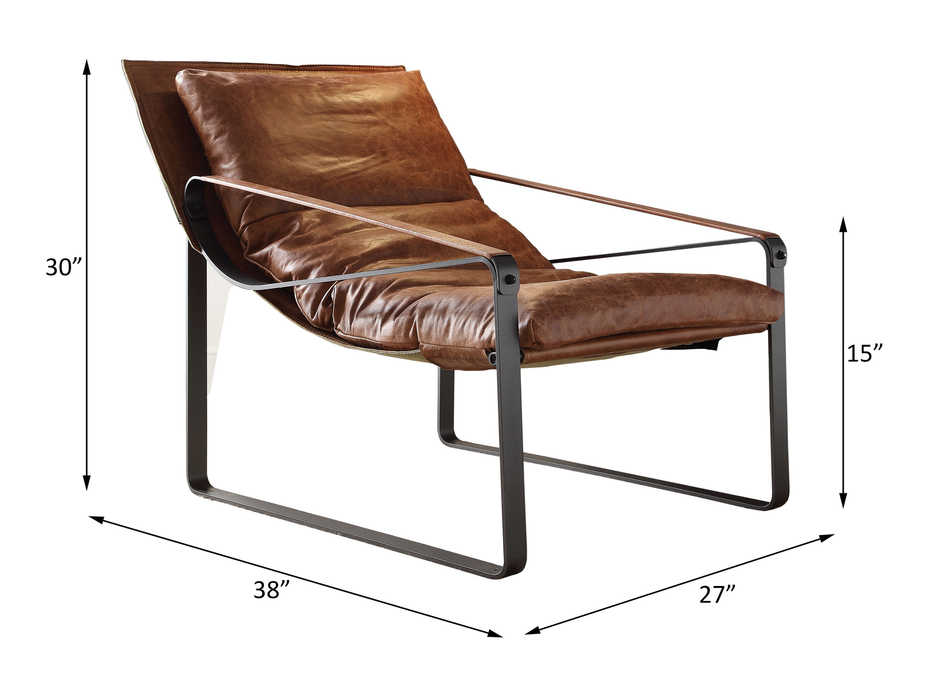 Quoba - Accent Chair - Cocoa Top Grain Leather, light brown, view 2