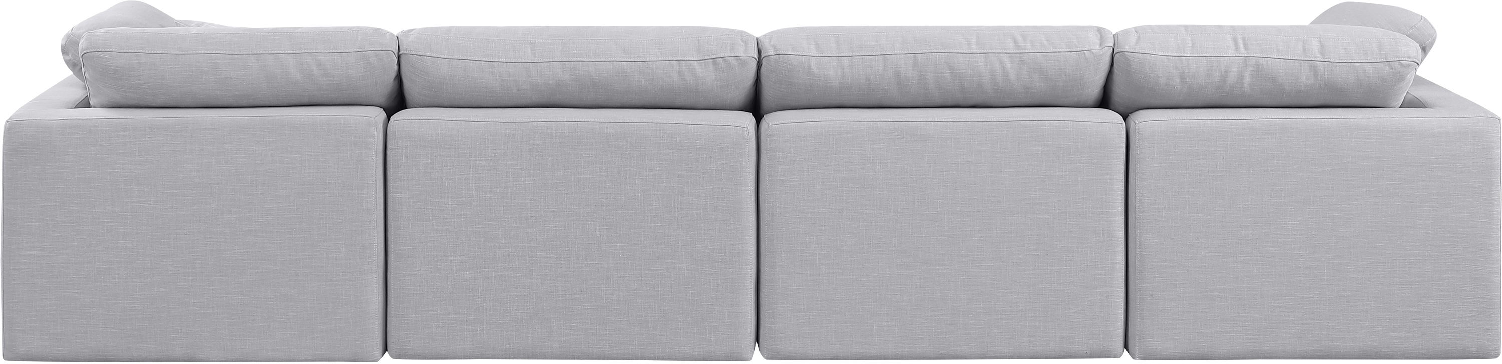 Indulge - Linen 4 Piece Modular Sofa - Gray