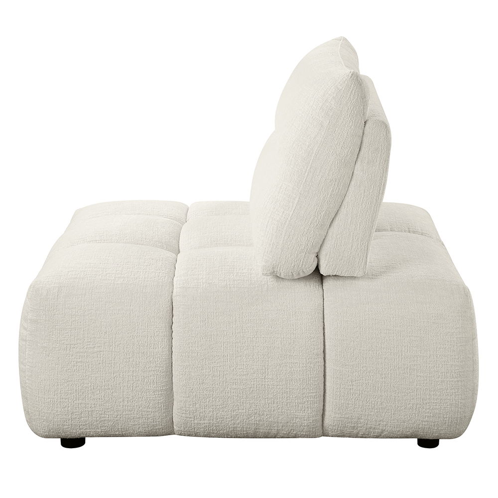 Loanna - Modular Armless Chair - Beige Linen, white, view 3