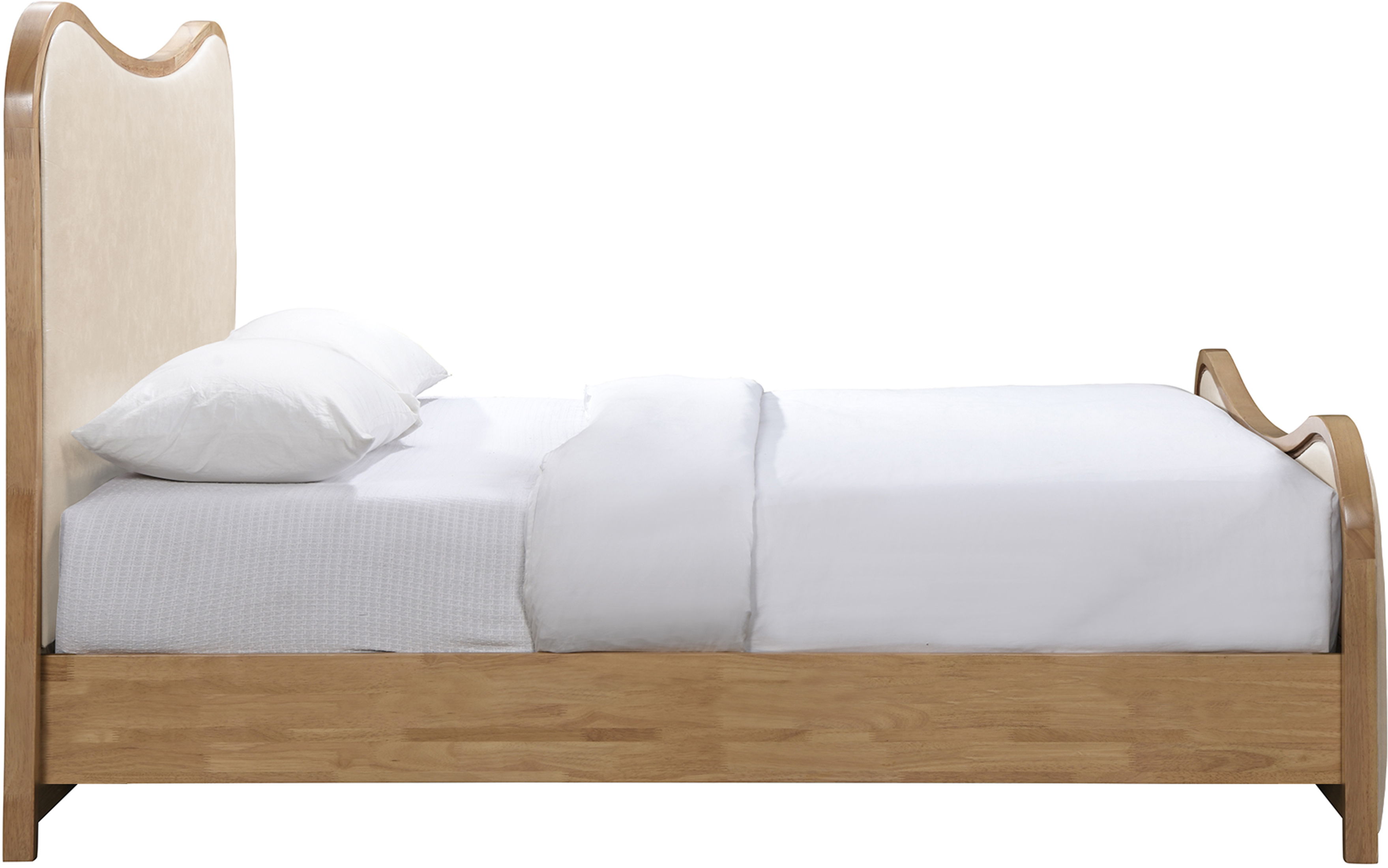 Arvada - Vegan Leather Queen Bed - Cream