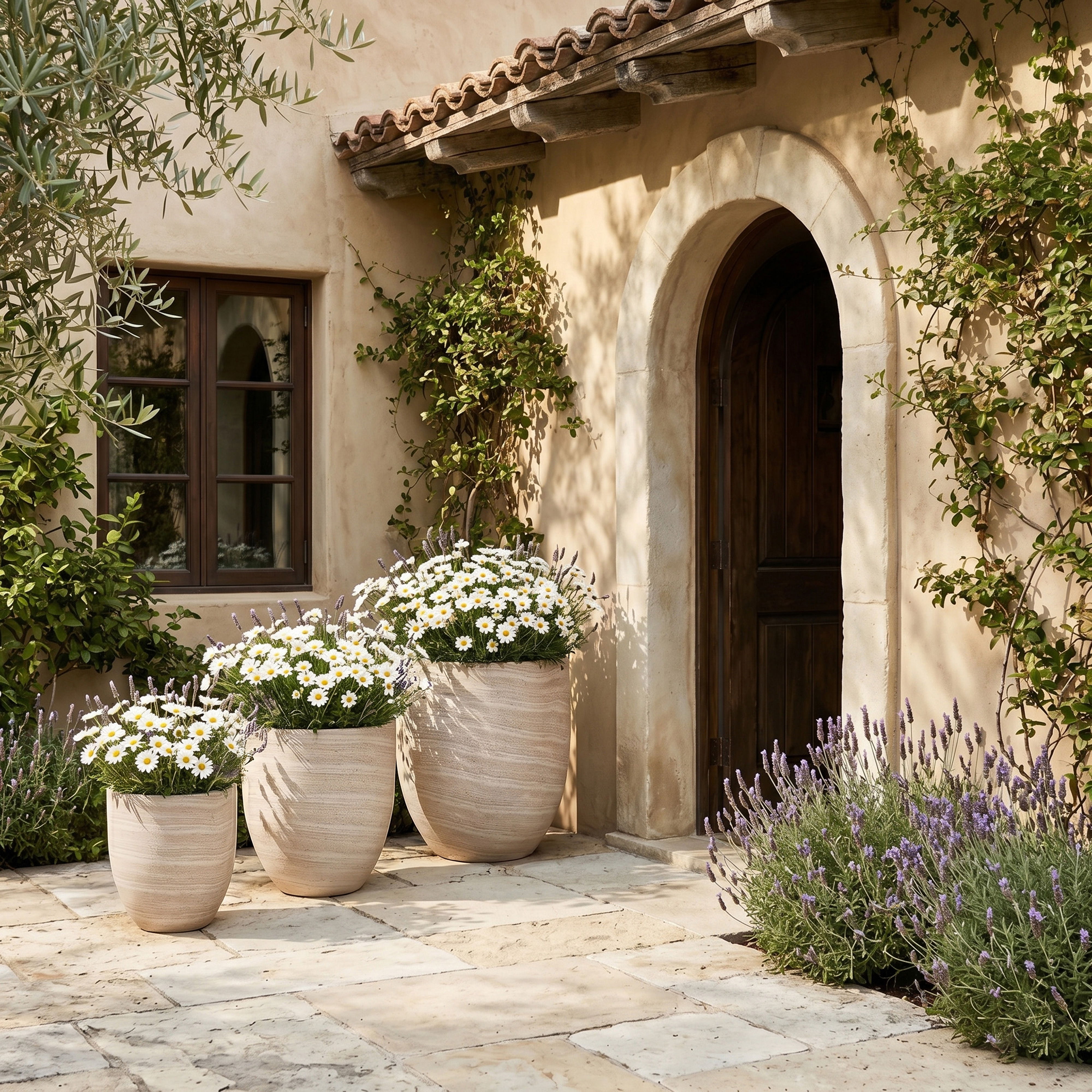 Florique - 32" Indoor / Outdoor Concrete Planter - Travertine