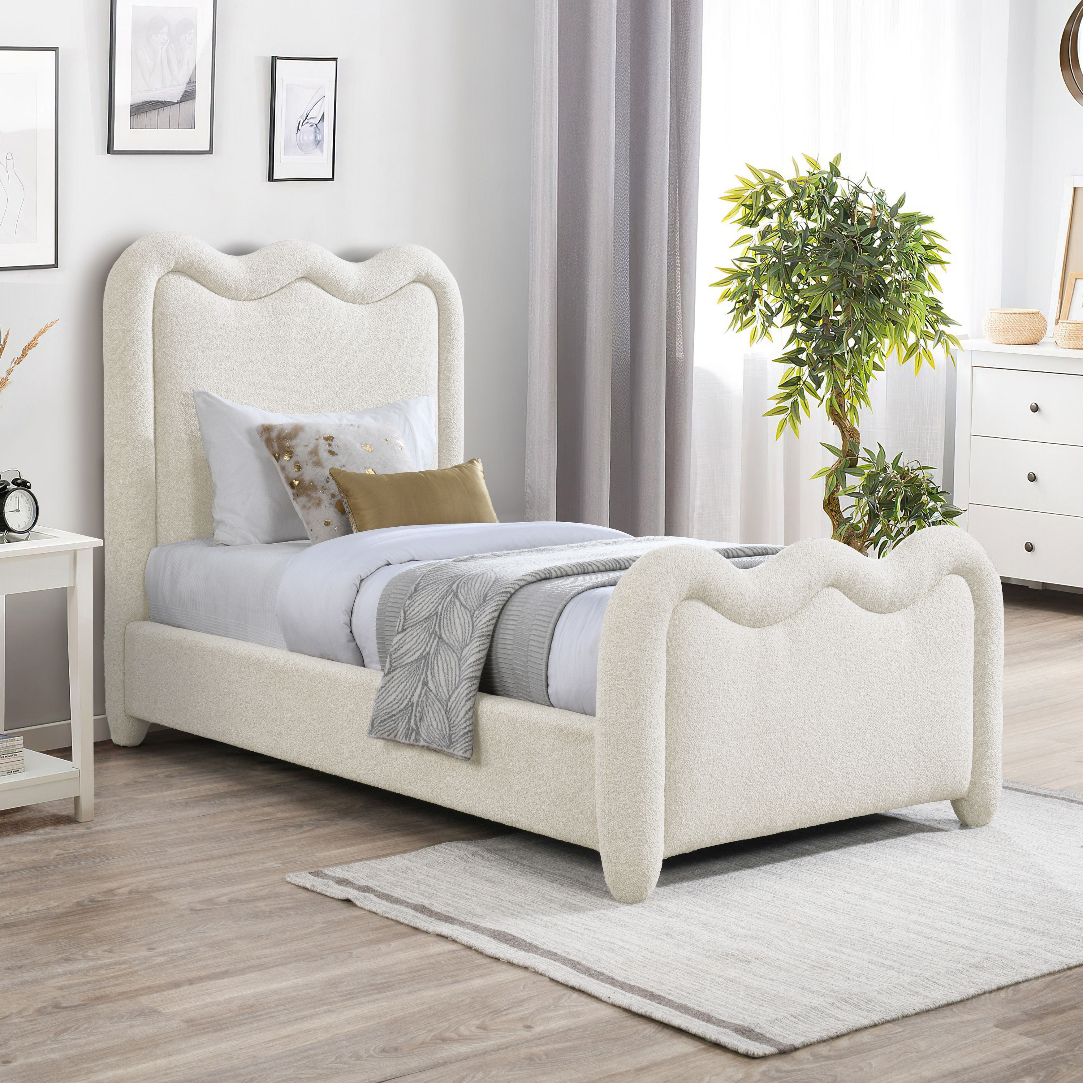 Gavin - Twin Bed - Cream