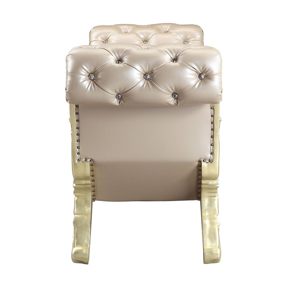 Vatican - Bench - Synthetic Leather, Light Gold & Champagne Silver, beige, view 3
