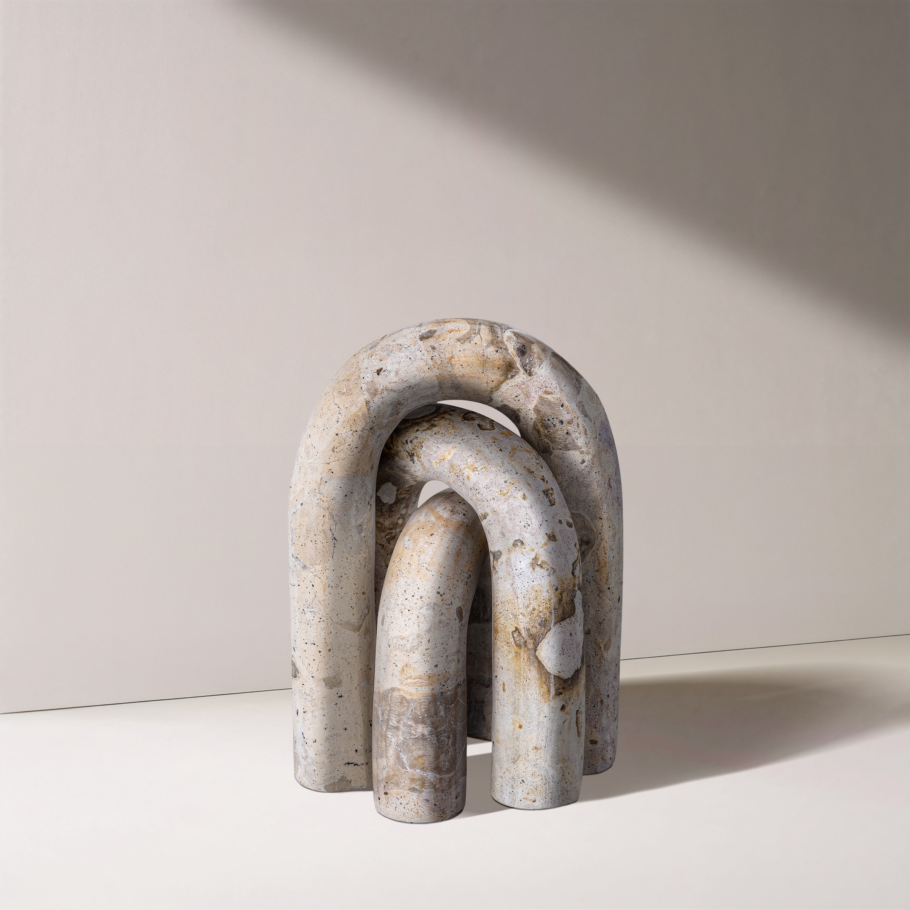 Arco - 3 Piece Marble Decorative Object - Beige