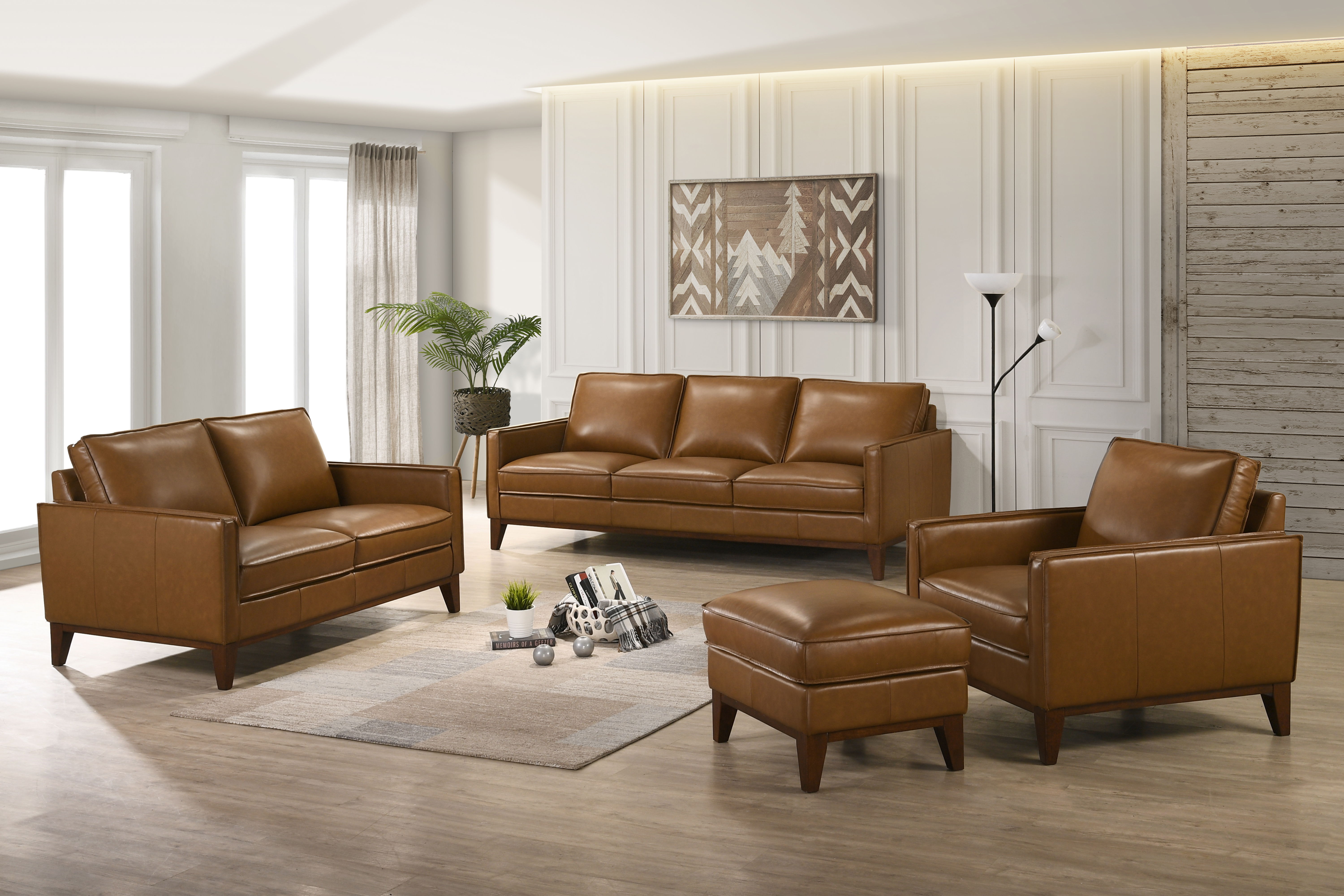 Caspar - Loveseat - Caramel, light brown