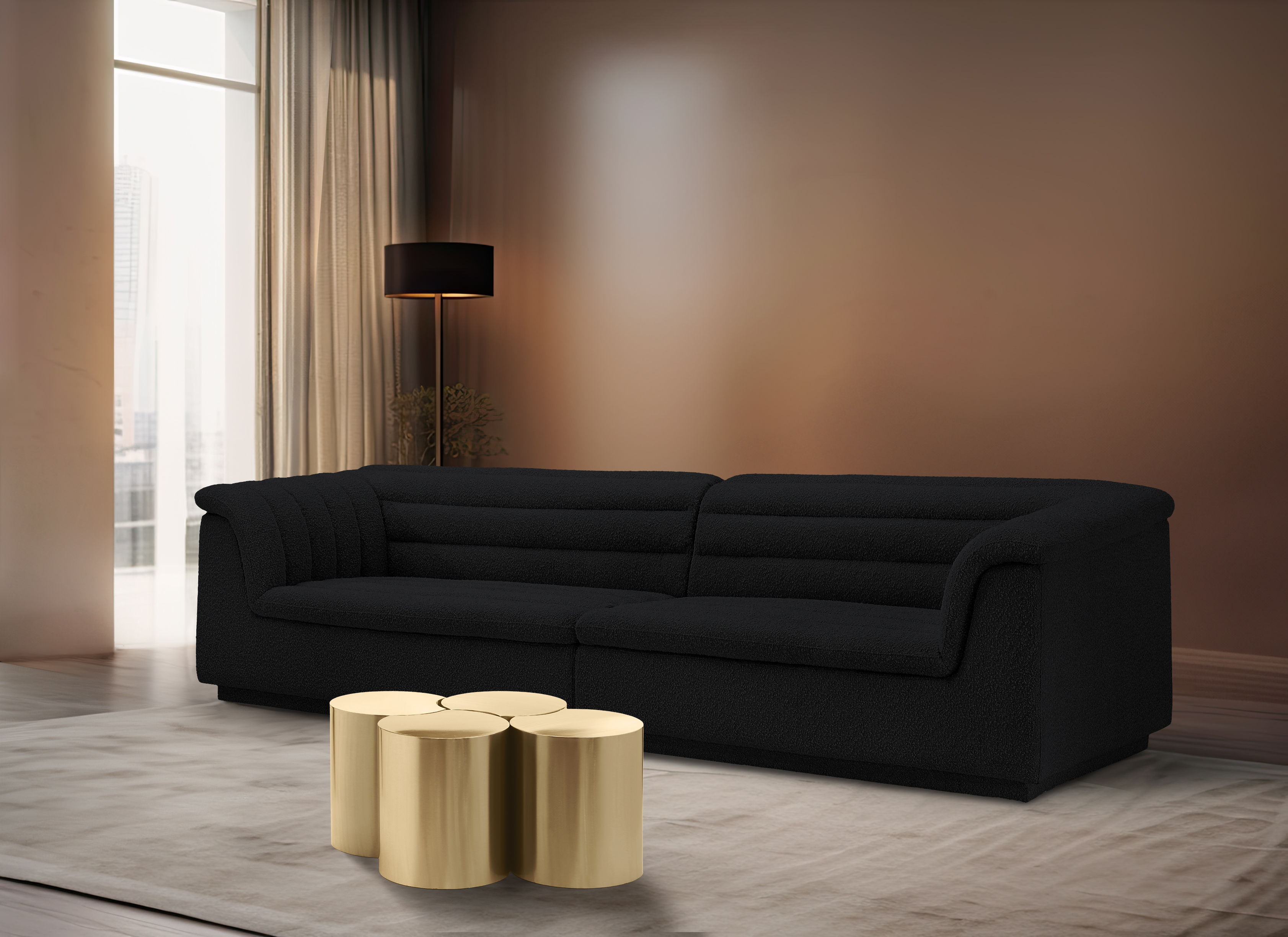 Dimple - 16" 4 Piece Modular Coffee Table - Gold