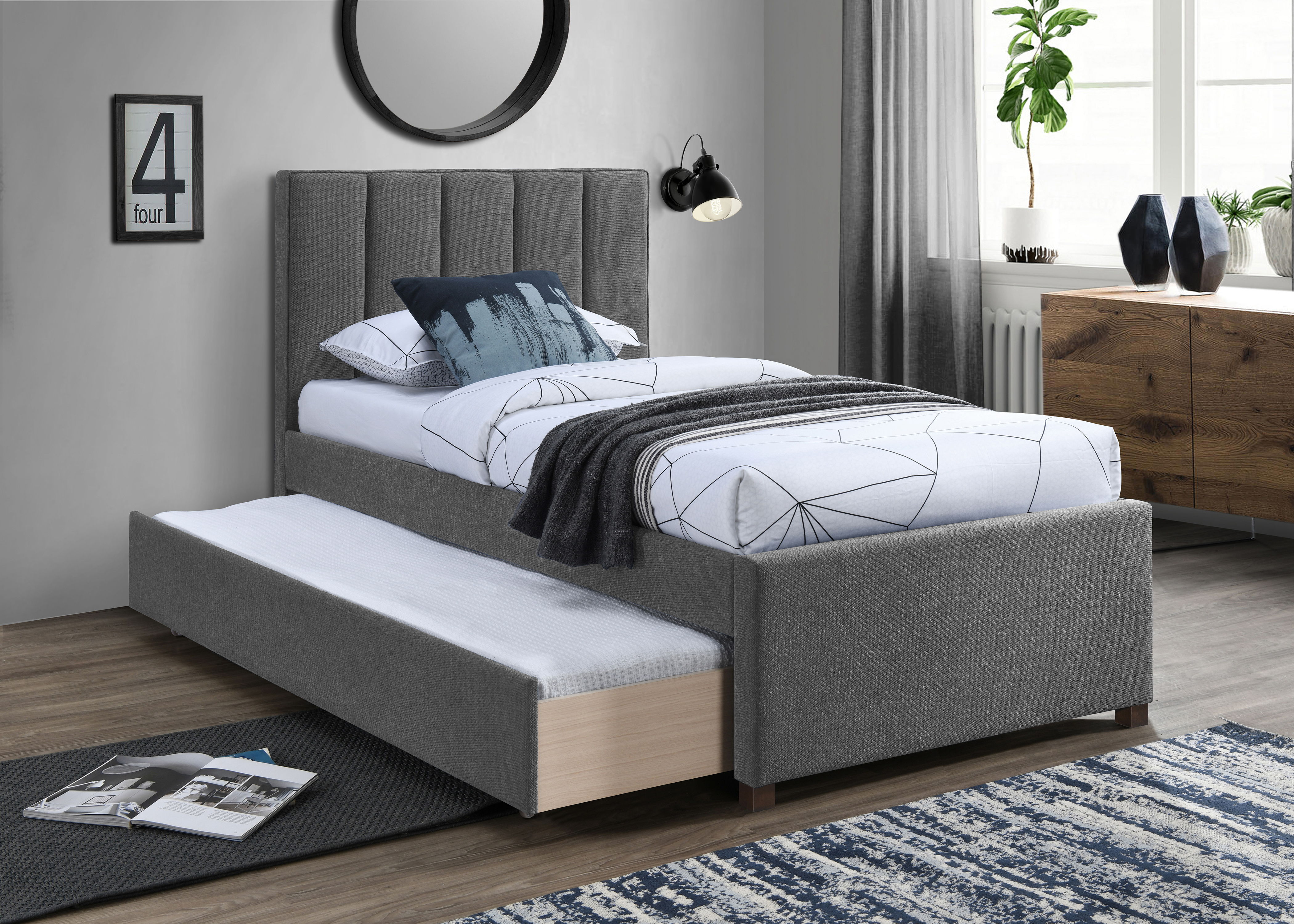 Harper - Twin Trundle Bed - Gray