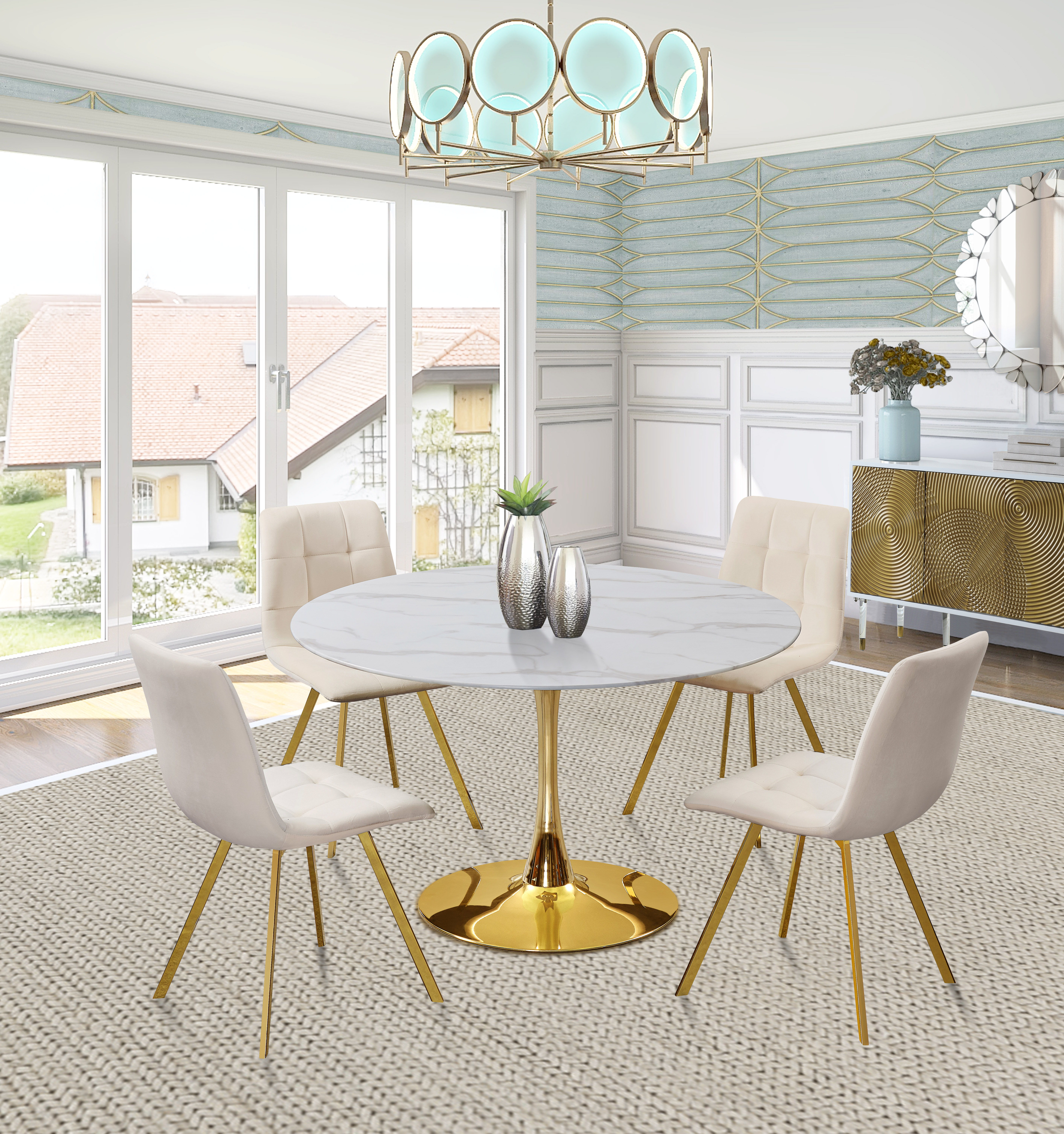 Holly - 48" Dining Table - Gold