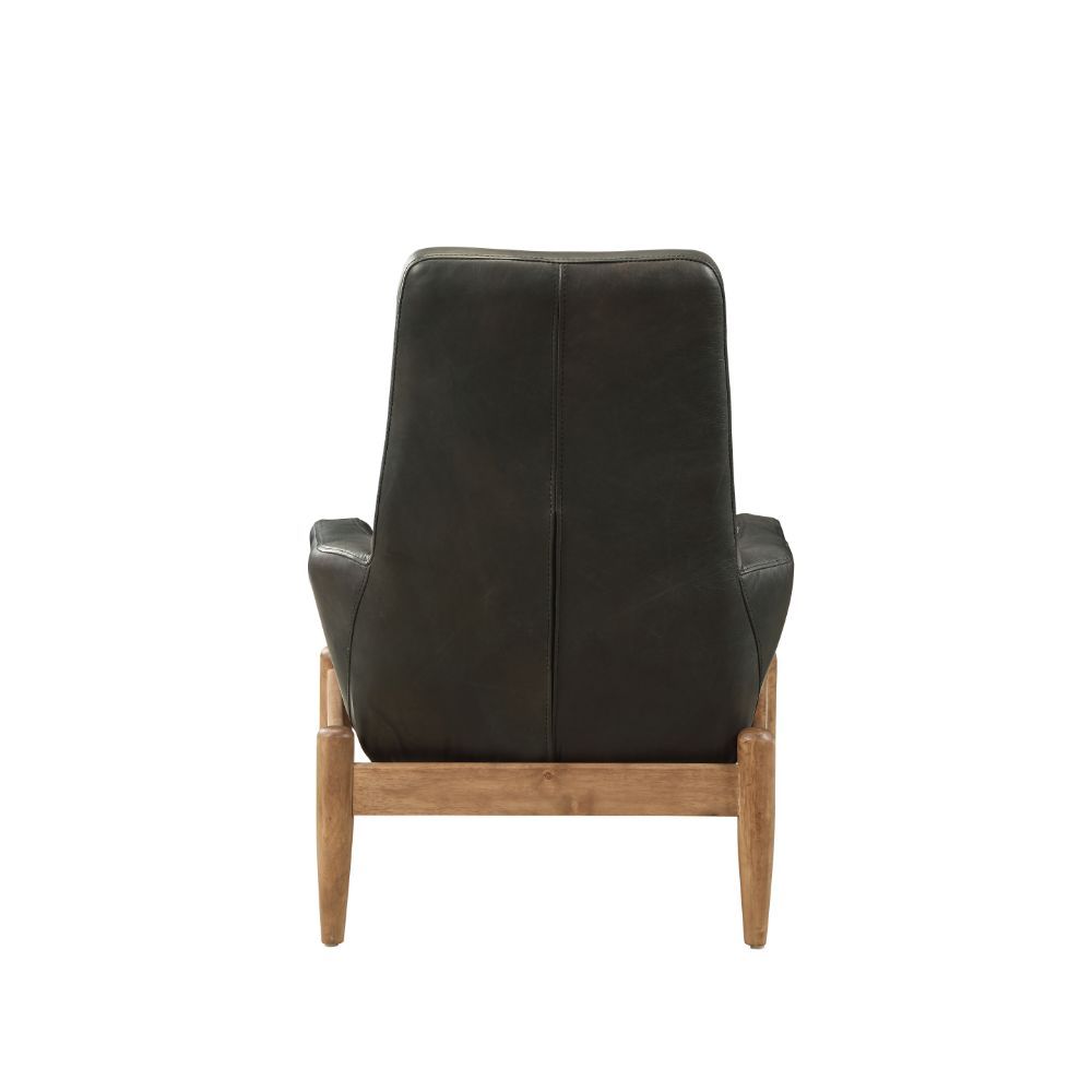 Dolphin - Accent Chair - Black Top Grain Leather, black, view 4