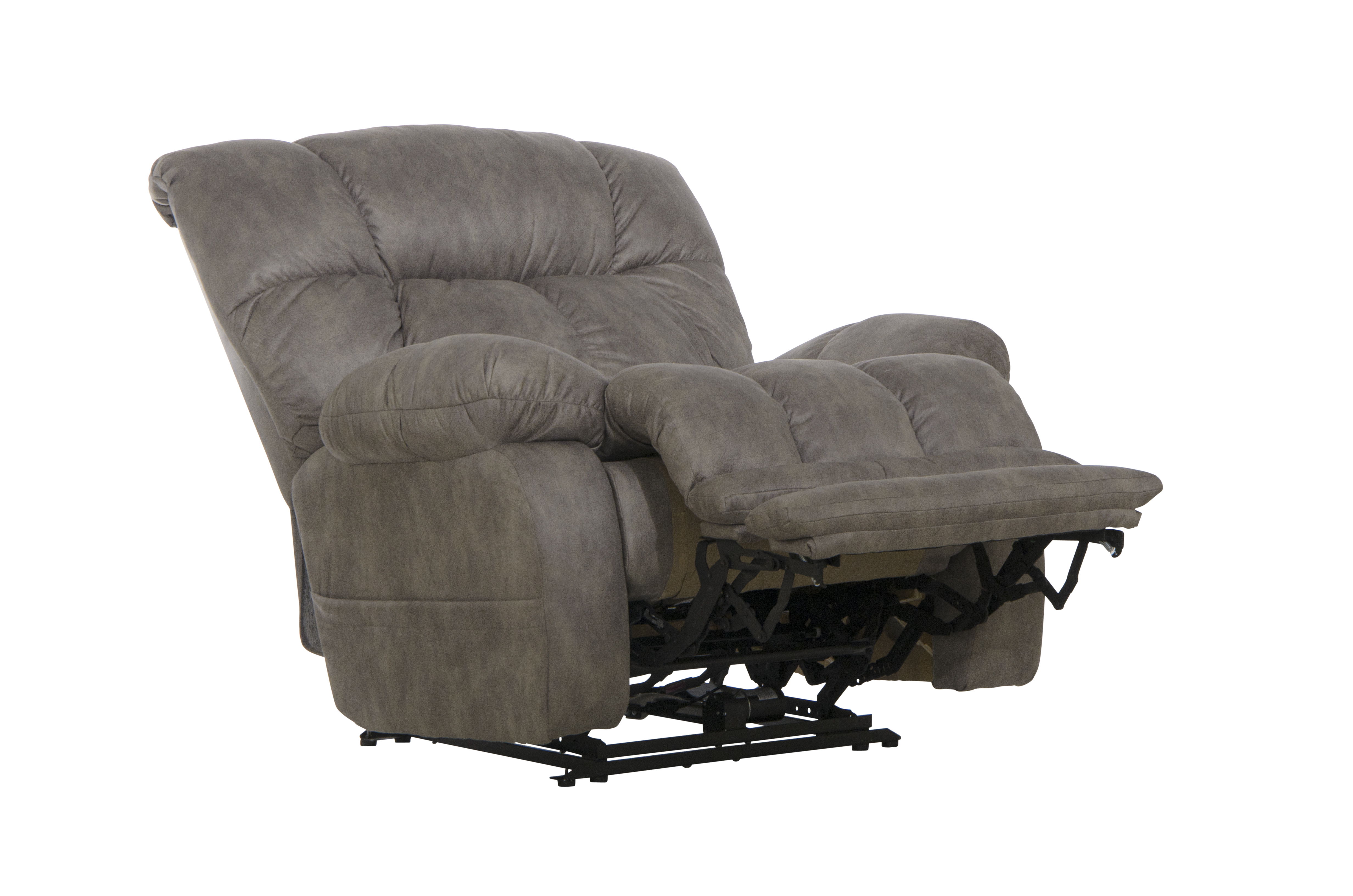 Dawkins - Power Lay Flat Reclining With Oversize Xtra Comfort Ottoman - Charcoal