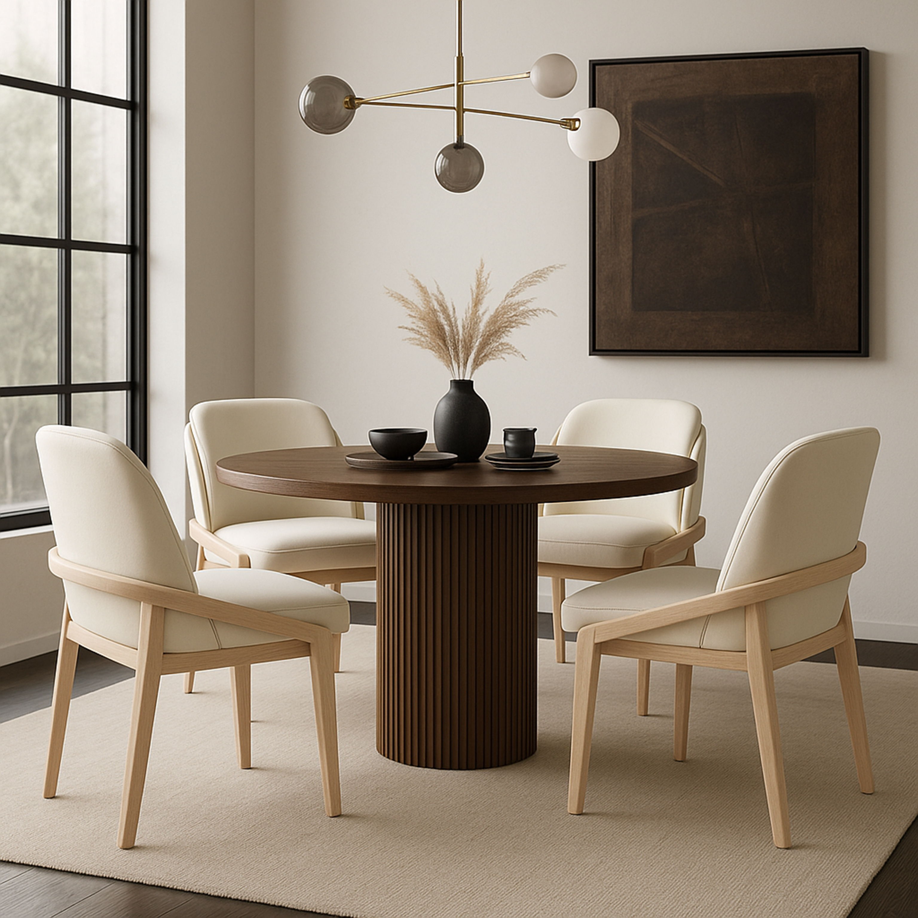 Navo - Vegan Leather Upholstered Dining Chair - Cream