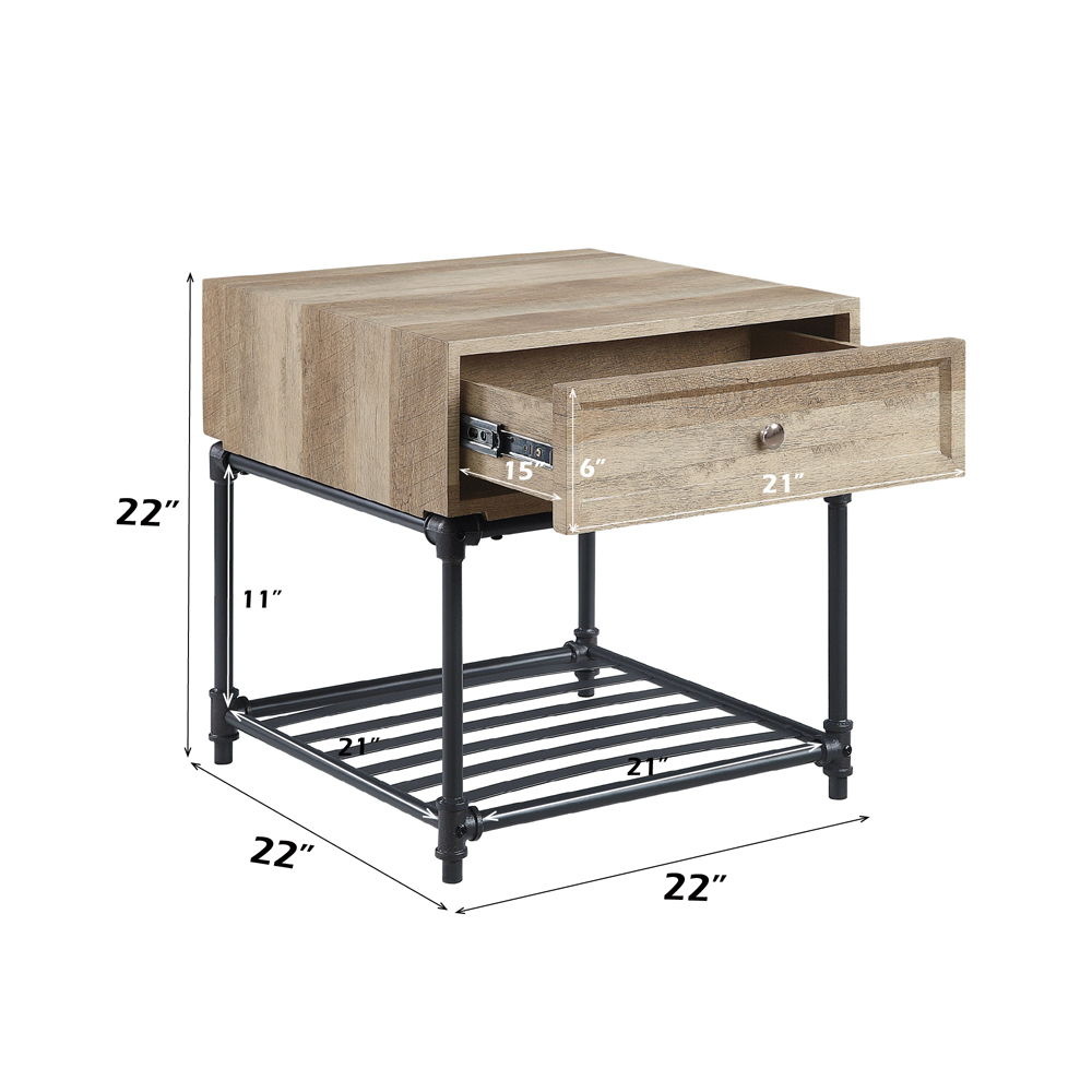 Brantley II - End Table - Oak & Sandy Black, light brown, view 5
