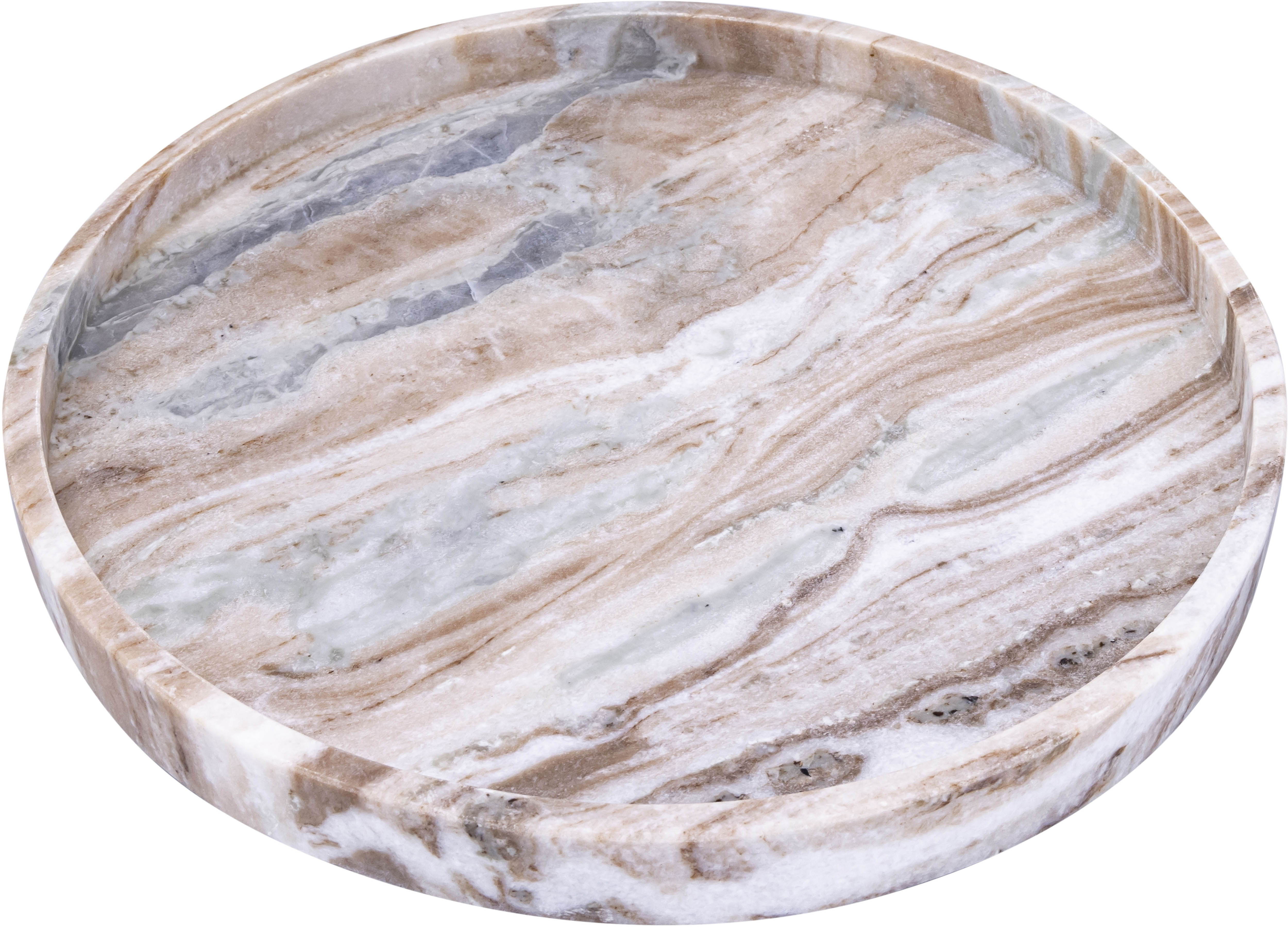 Barletta - Marble Round Tray - Brown