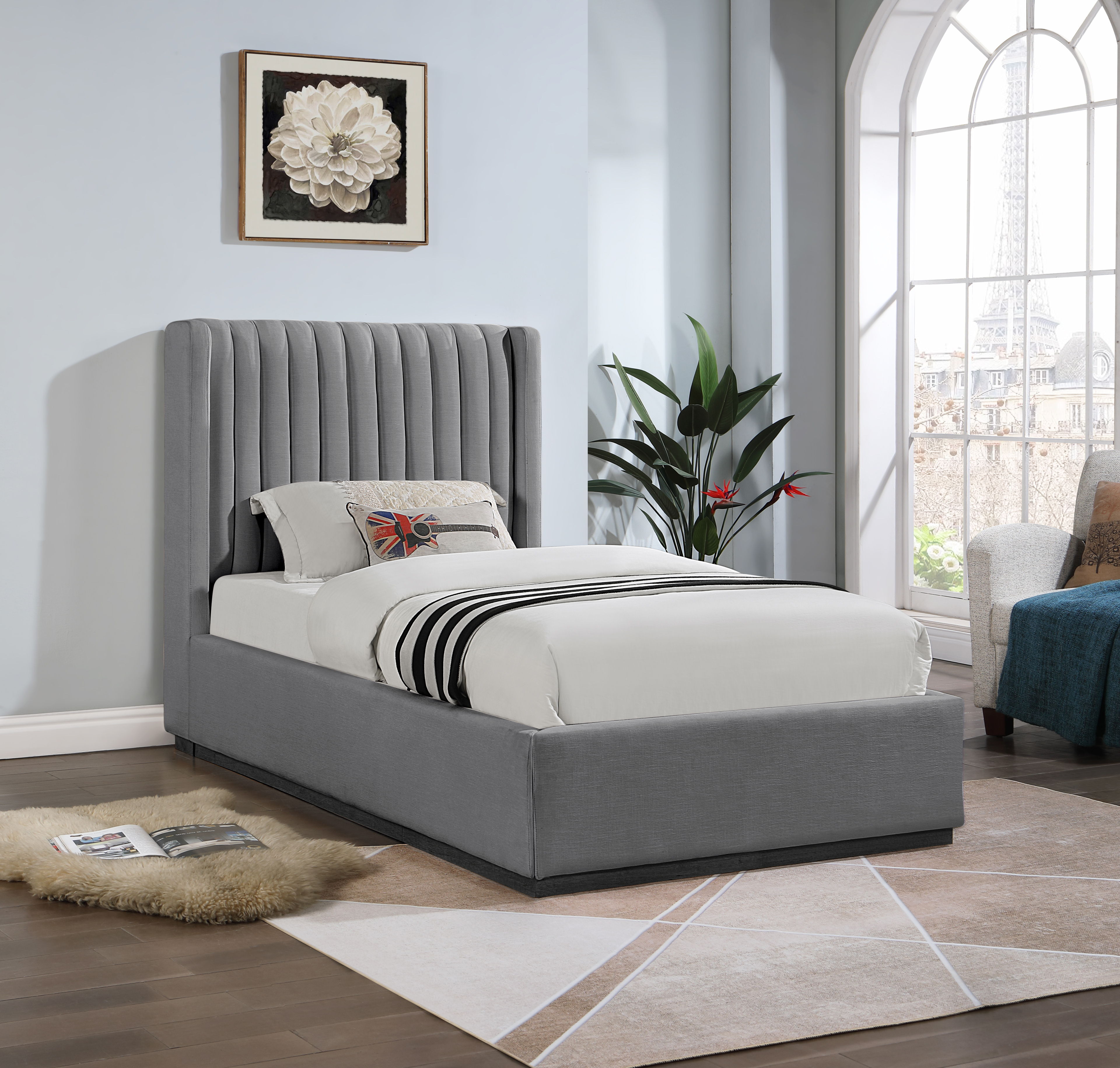 Logan - Twin Bed - Gray