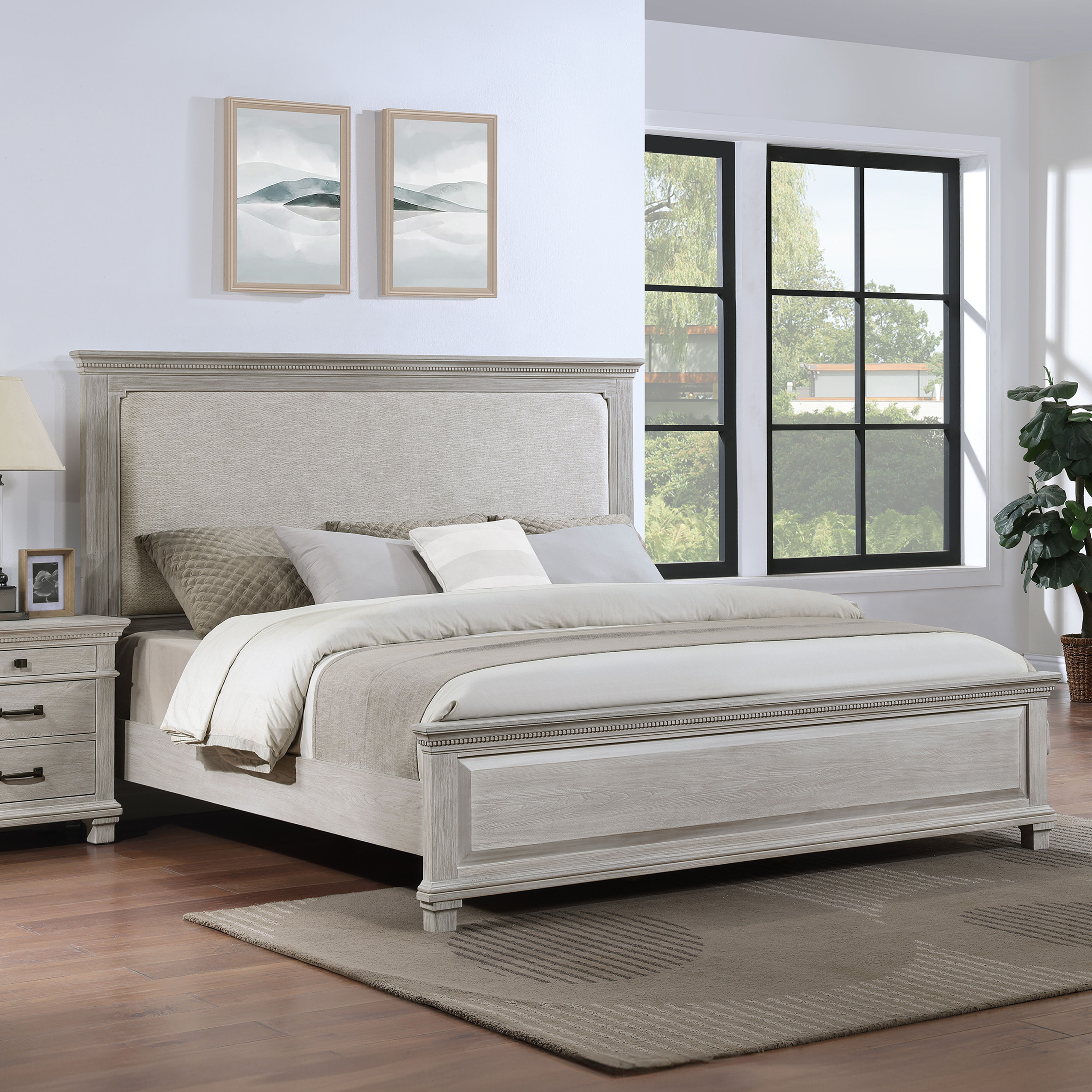 Silver Sands - 5/0 Queen Bed - Gray, light gray