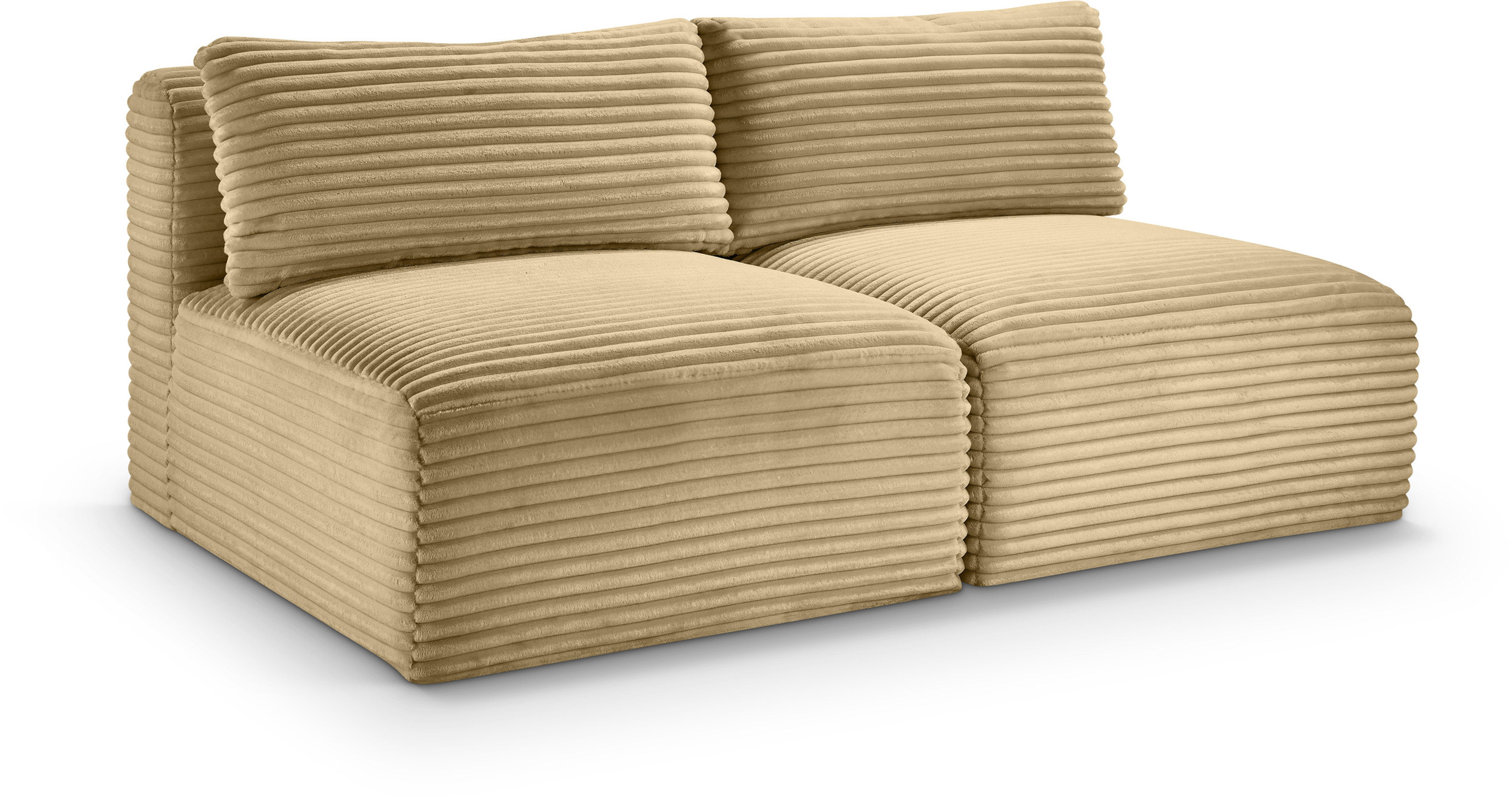 Shaggy - 2 Seat Modular Armless Sofa - Camel
