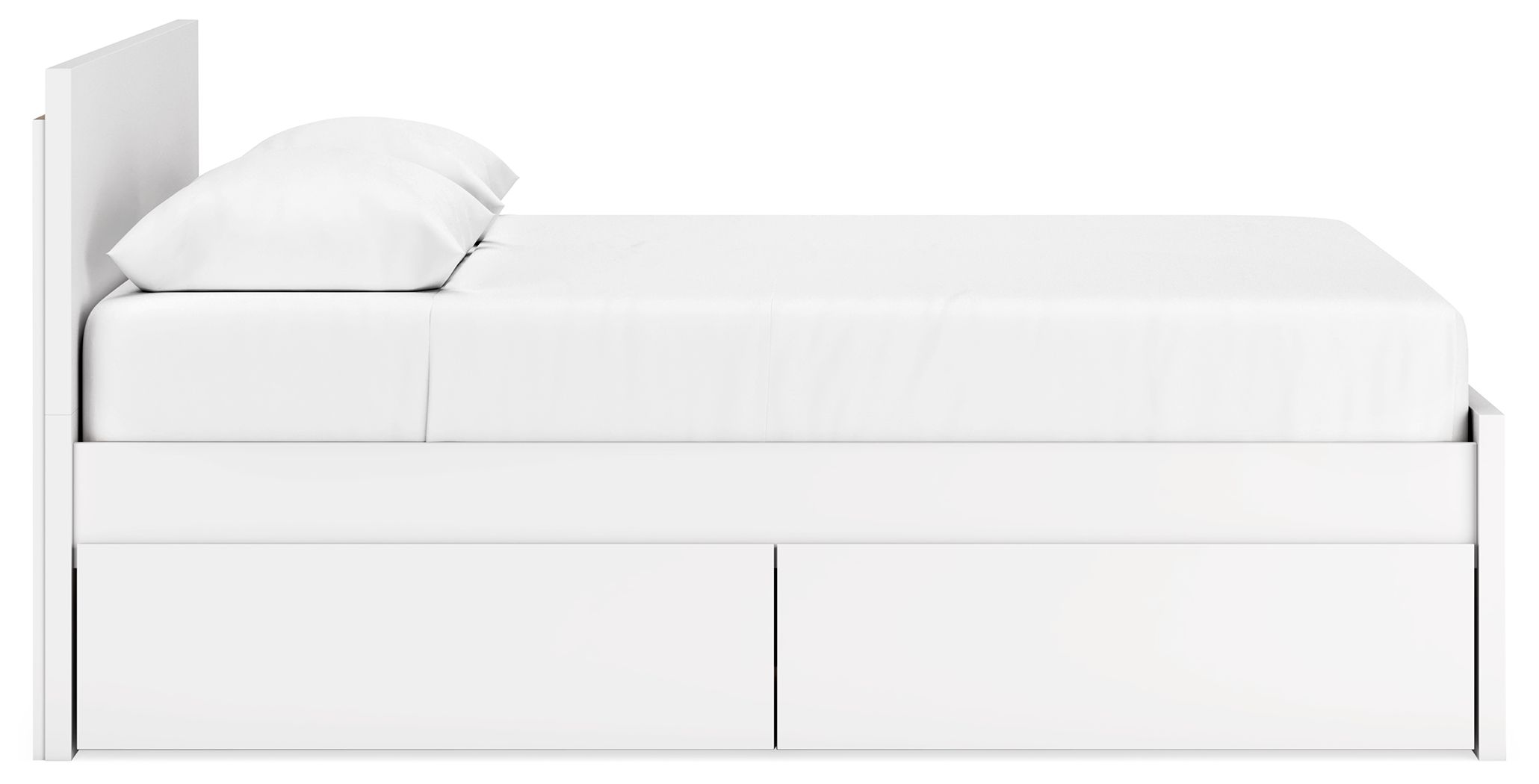 Onita - Queen Panel Platform Bed With 1 Side Storage - White