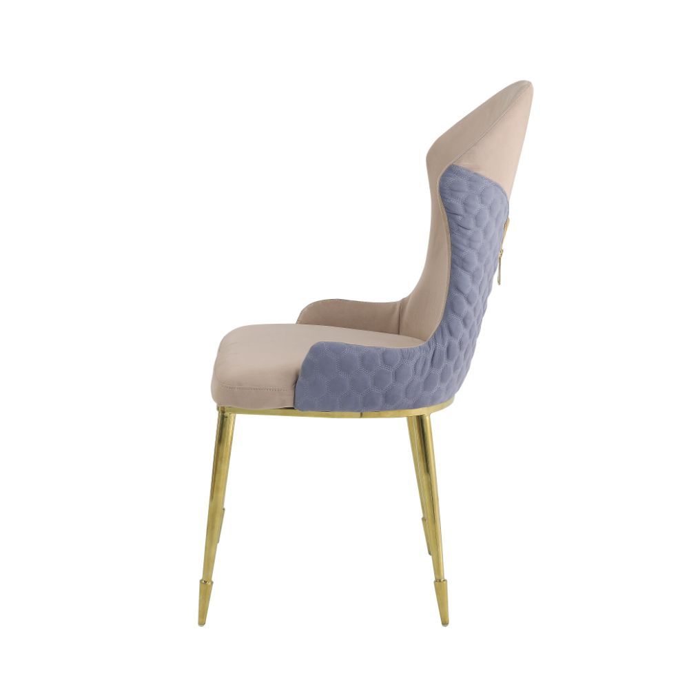 Caolan - Side Chair (Set of 2) - Tan, Lavender Fabric & Gold, beige, view 7