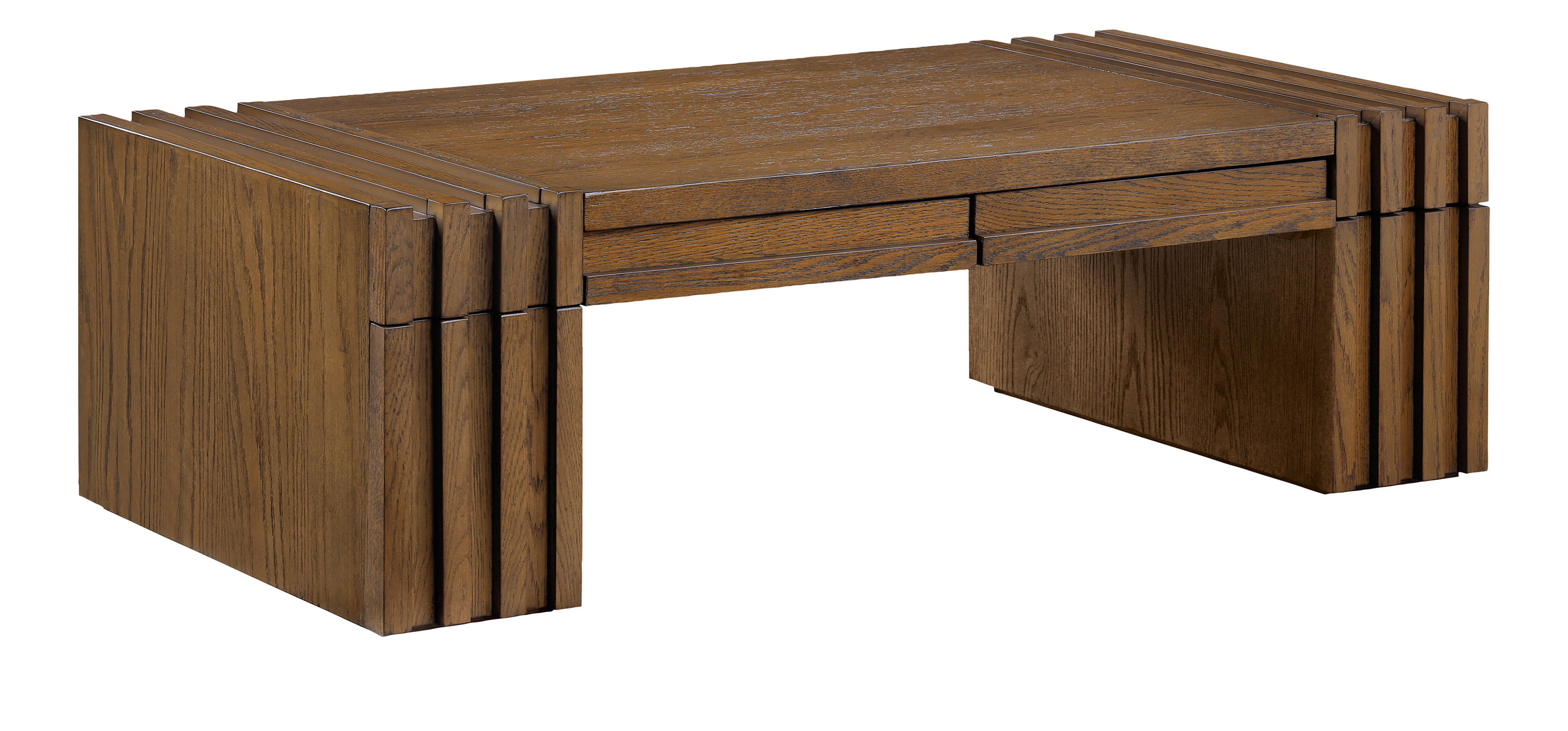 Stanton - Oak Veneer And Solid Wood Coffee Table - Brown