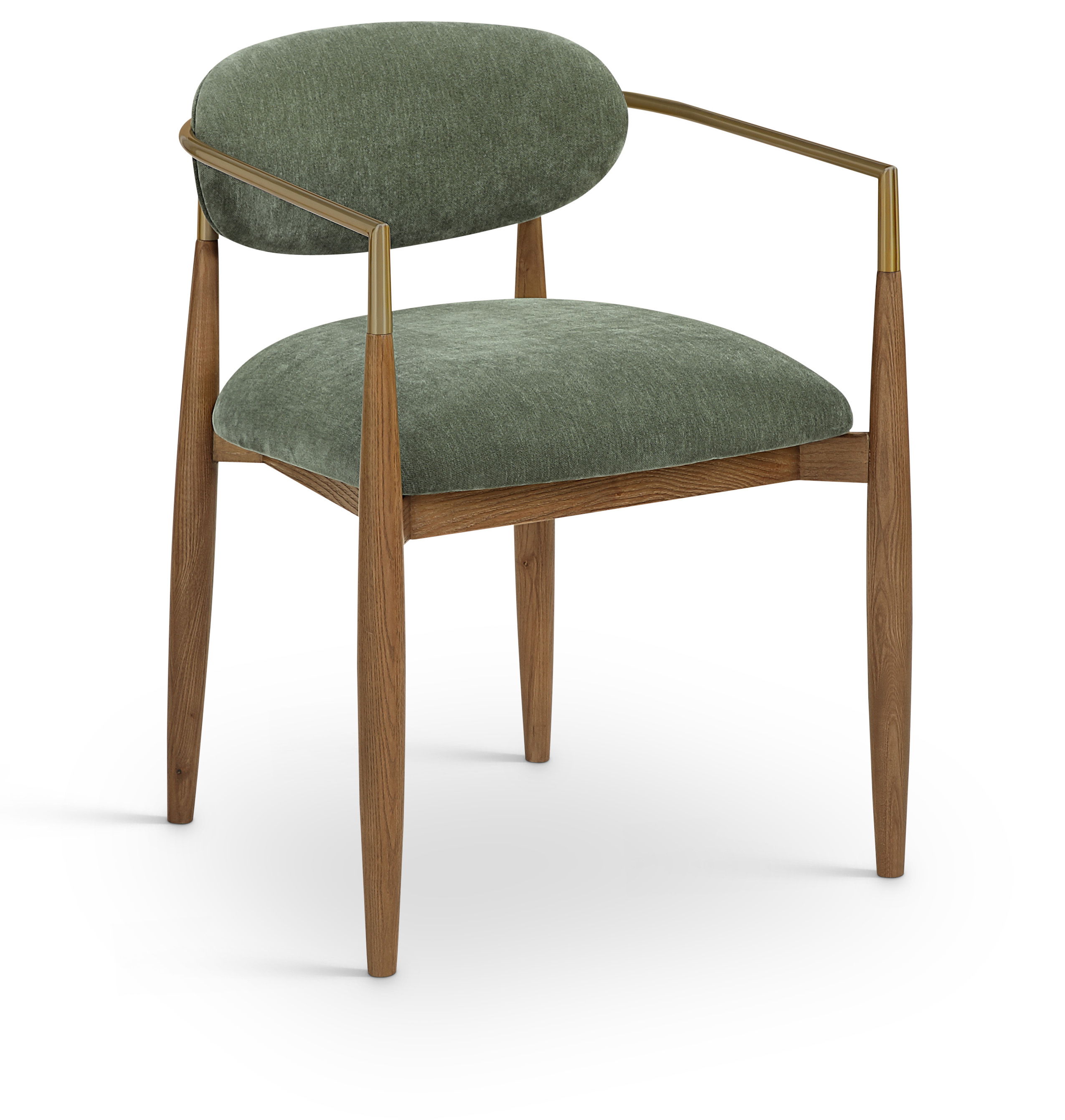 Riccio - Performance Fabric Upholstered Dining Arm Chair (Set of 2) - Olive