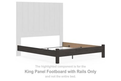 Fraluna – King Panel Footboard With Rails – Charcoal