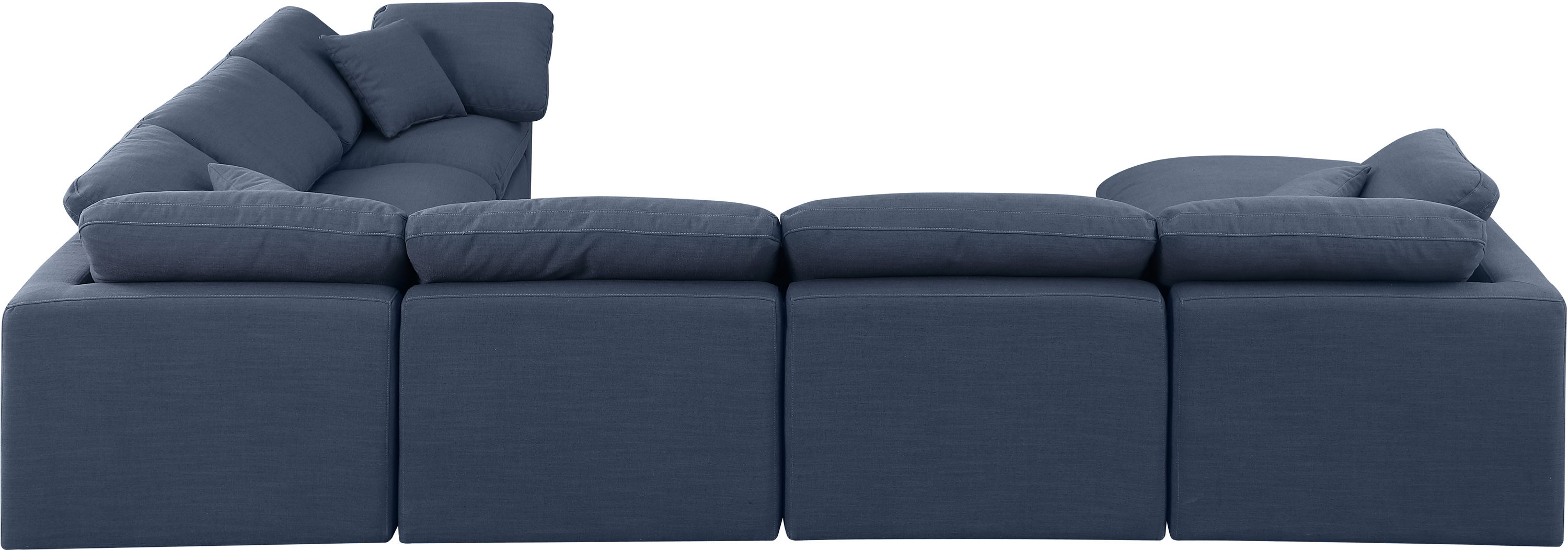 Indulge - Linen 7 Piece Modular Sectional - Navy