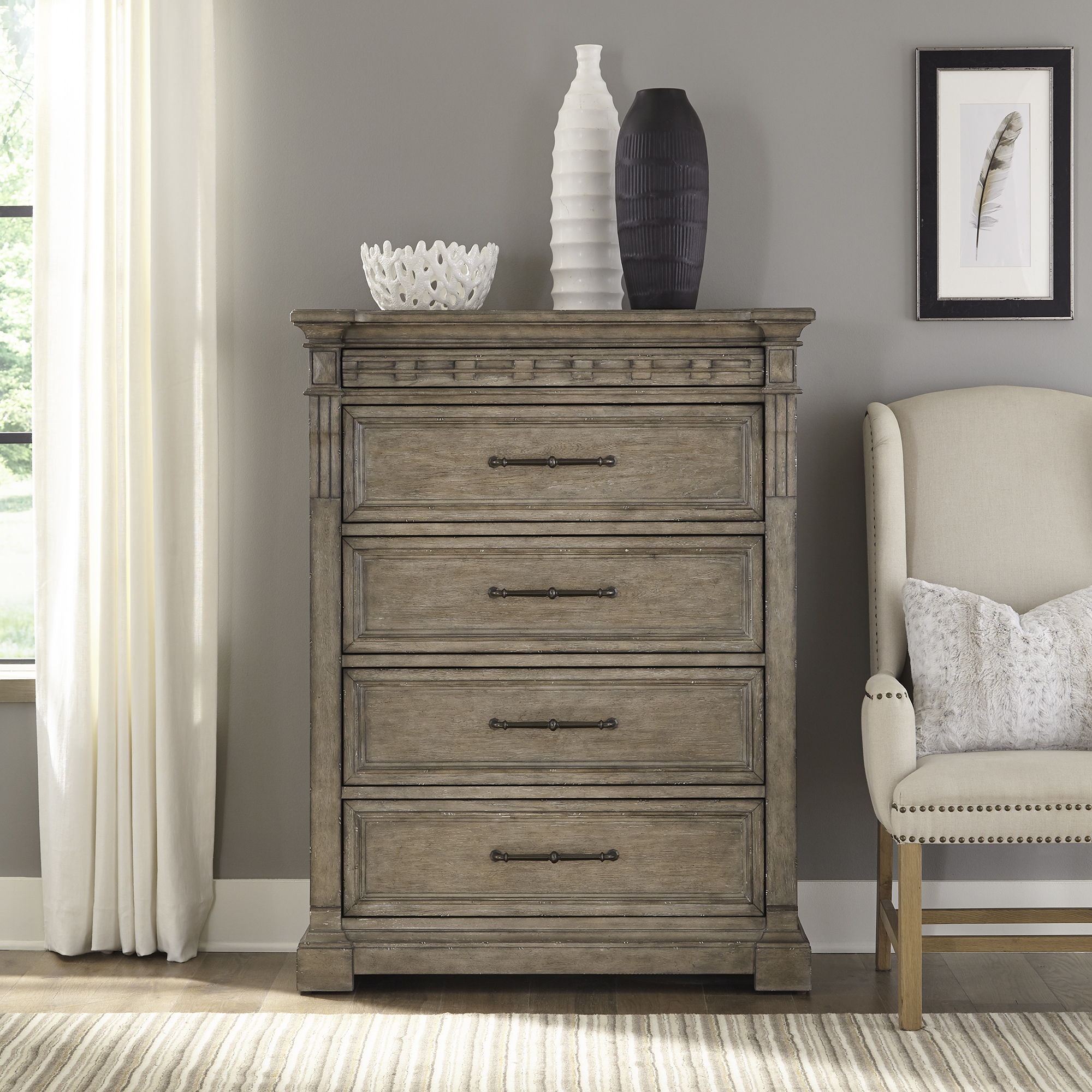 Liberty Furniture Town & Country - 5 Drawer Chest - Medium Brown